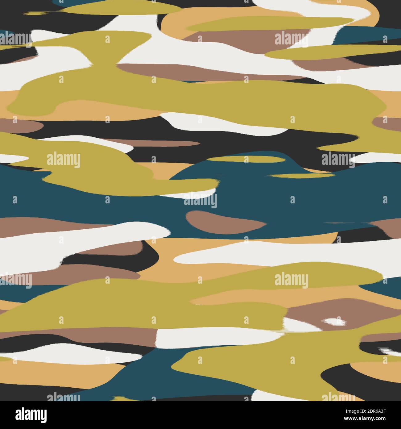 Nahtloses, unifarbenes, flaches Camo-Digitalmuster Stockfoto