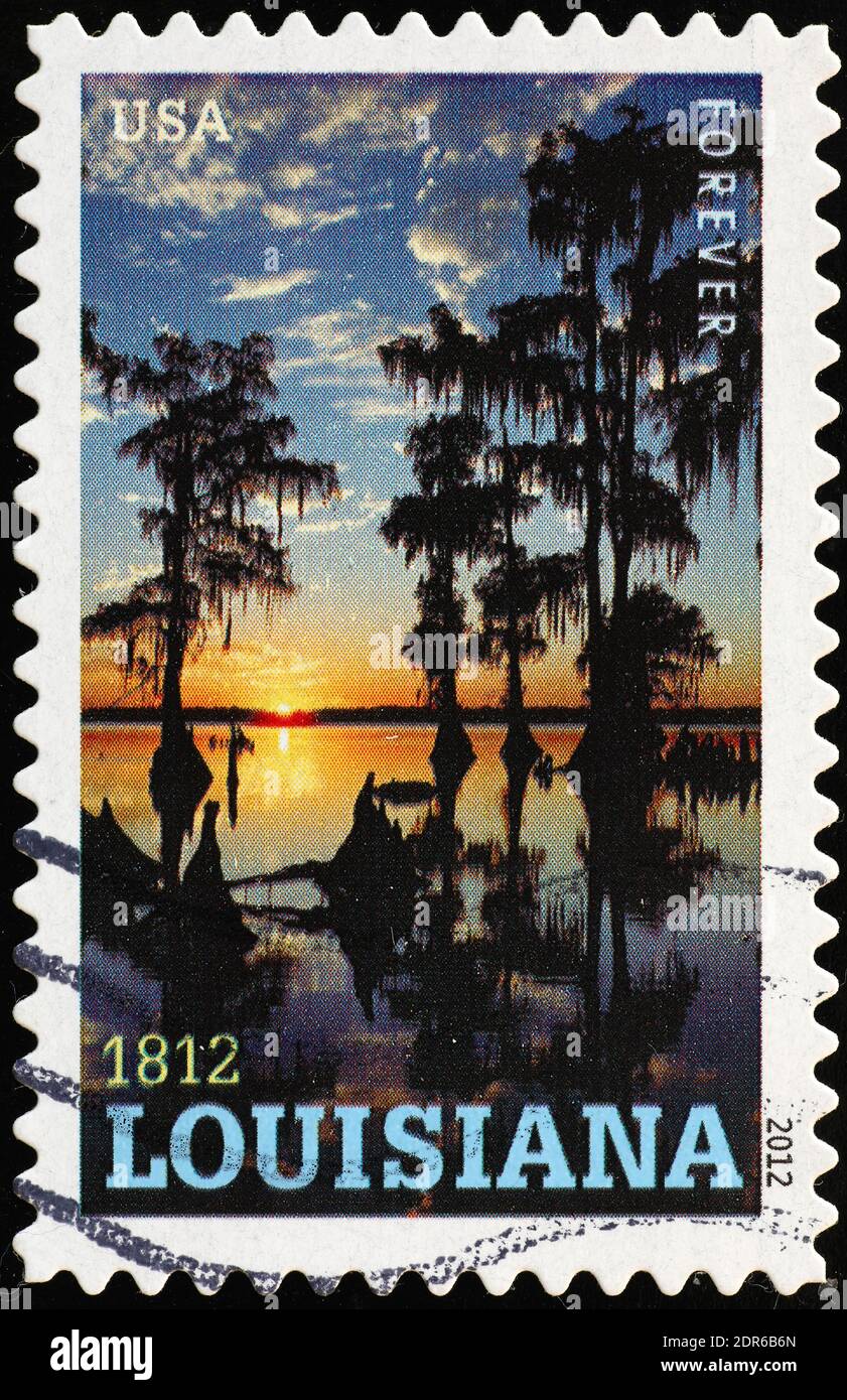 Louisiana Sümpfe gefeiert auf amerikanischen Briefmarke Stockfoto