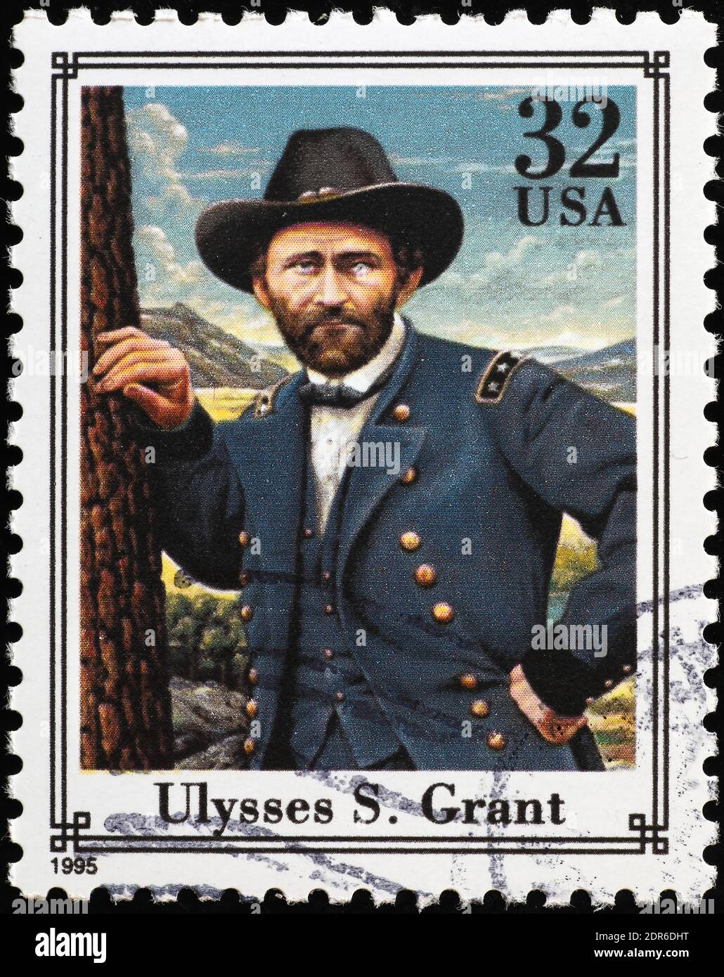 Union General Ulysses S.Grant auf amerikanischer Briefmarke Stockfoto