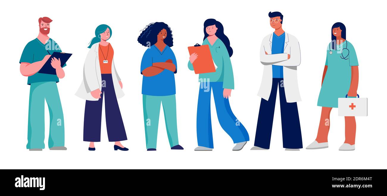 Gruppe von medizinischen Fachkräften - Vielen Dank Ärzte und Krankenschwestern Konzeptionierung Stock Vektor