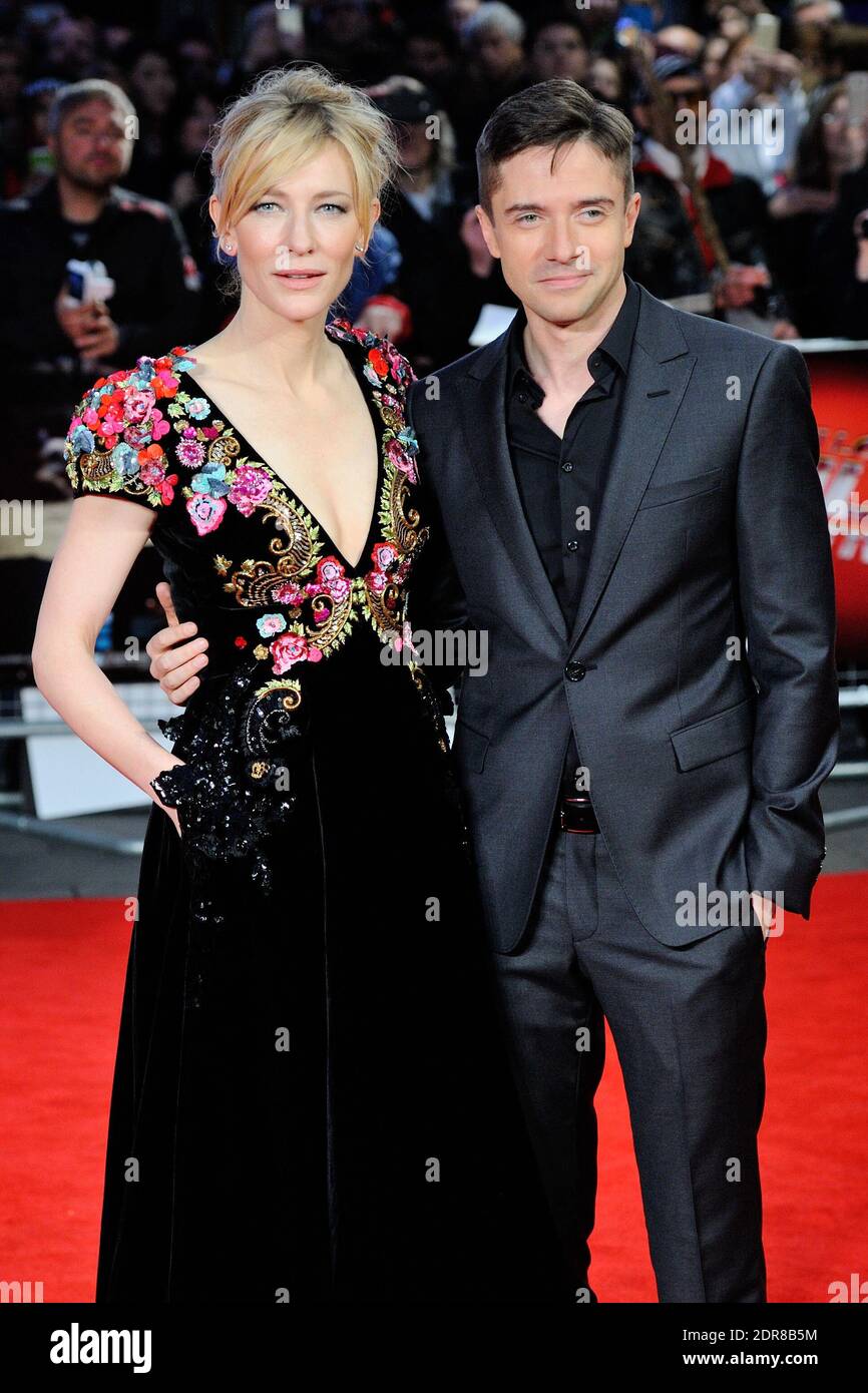 Cate Blanchett und Topher Grace nehmen am 17. Oktober 2015 an der Premiere von "Truth" im Rahmen des 59. BFI London Film Festival am Odeon Leicester Square in London, England, Teil. Foto von Aurore Marechal/ABACAPRESS.COM Stockfoto