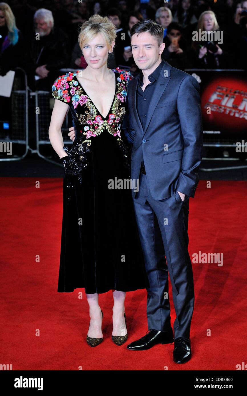 Cate Blanchett und Topher Grace nehmen am 17. Oktober 2015 an der Premiere von "Truth" im Rahmen des 59. BFI London Film Festival am Odeon Leicester Square in London, England, Teil. Foto von Aurore Marechal/ABACAPRESS.COM Stockfoto