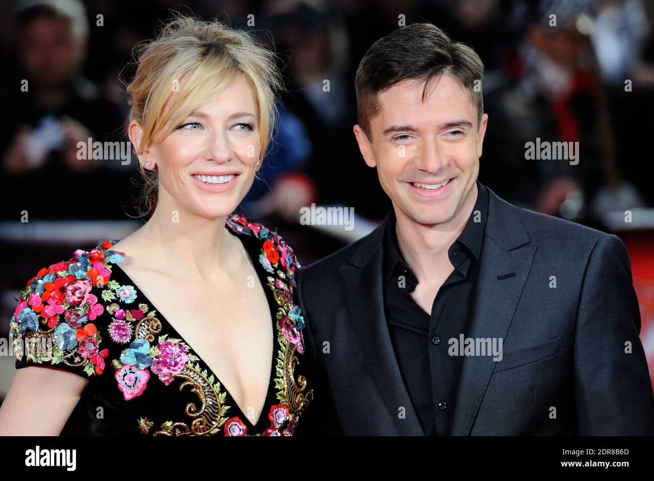 Cate Blanchett und Topher Grace nehmen am 17. Oktober 2015 an der Premiere von "Truth" im Rahmen des 59. BFI London Film Festival am Odeon Leicester Square in London, England, Teil. Foto von Aurore Marechal/ABACAPRESS.COM Stockfoto