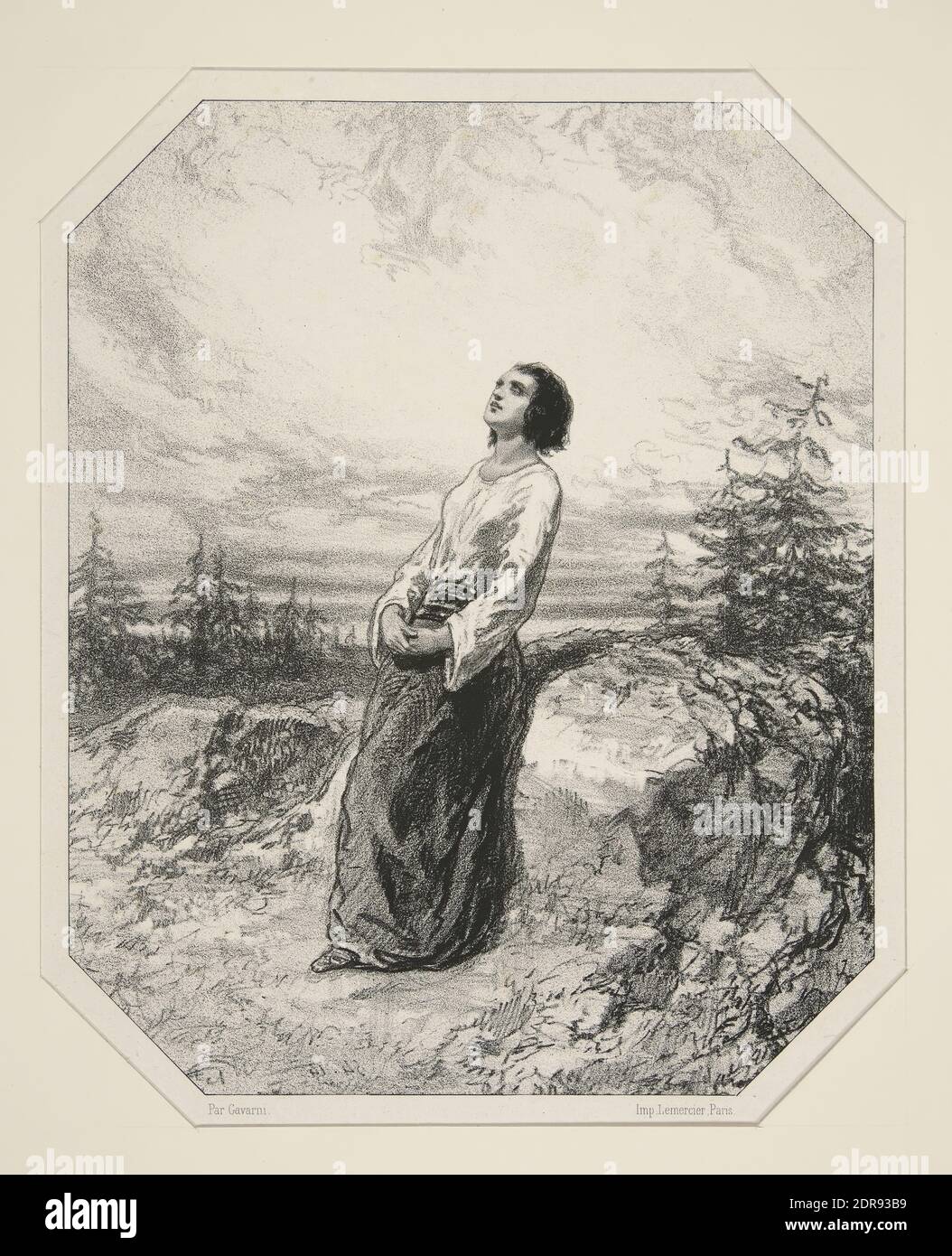 Künstler: Paul Gavarni, französisch, 1804–1866, Mignon, Lithograph, französisch, 19. Jahrhundert, Arbeiten auf Papier - Drucke Stockfoto