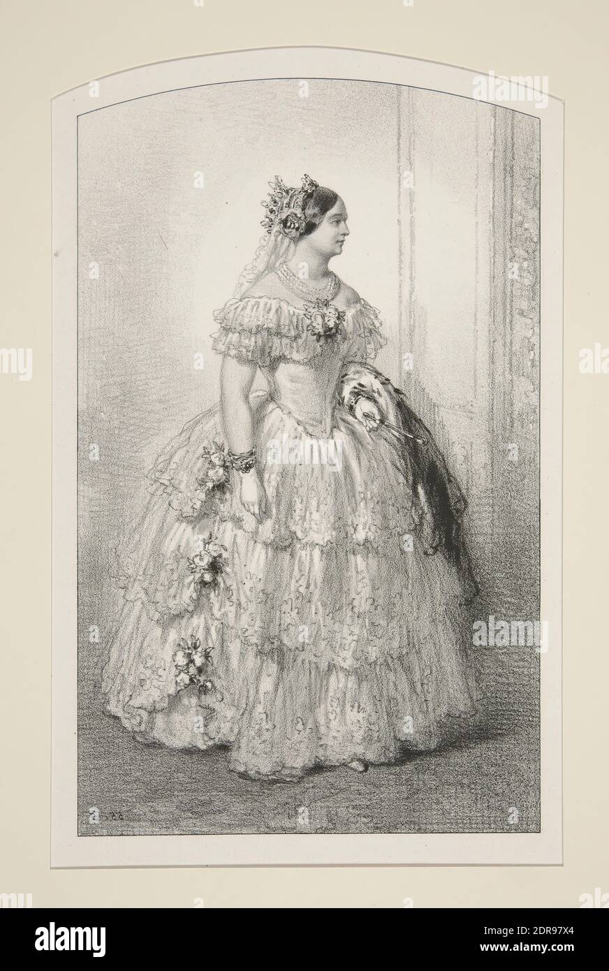 Künstler: Paul Gavarni, französisch, 1804–1866, Mme. la Princesse Mathilde, Lithographie, französisch, 19. Jahrhundert, Arbeiten auf Papier - Drucke Stockfoto