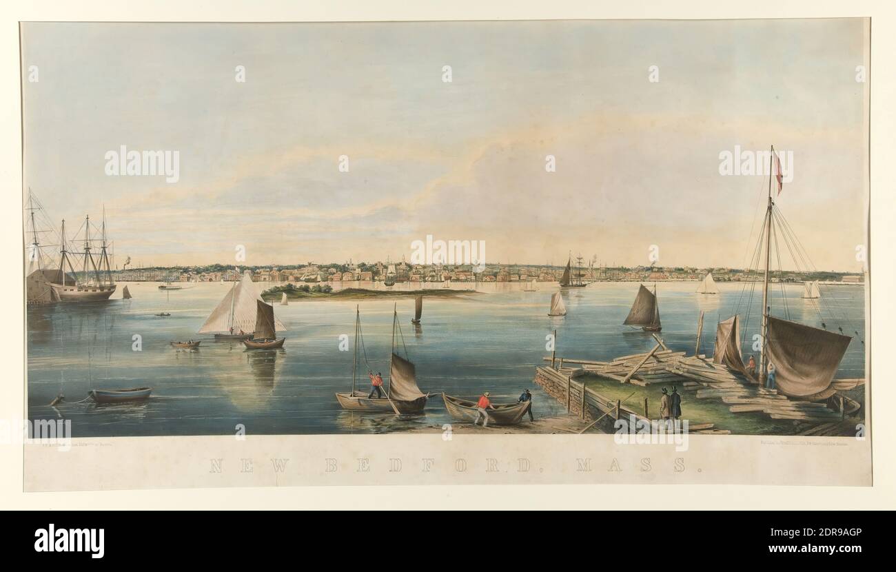 Künstler: J. F.A. Cole, american, New Bedford, Mass., Lithograph in Farben, Blatt: 54 × 84 cm (21 1/4 × 33 1/16 in.), Made in United States, American, 19. Jahrhundert, Works on Paper - Prints Stockfoto