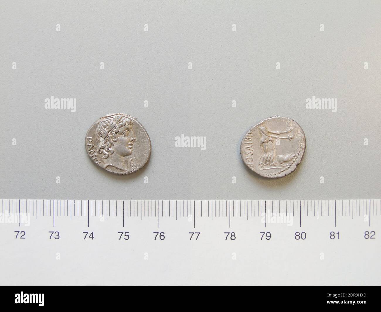 Münzstätte: Rom, Magistrat: C. Vibius Pansa, Denarius aus Rom, 90 v. Chr., Silber, 4.13 g, 6:00, 19 mm, Made in Rome, Roman, 1. Jahrhundert v. Chr., Numismatik Stockfoto