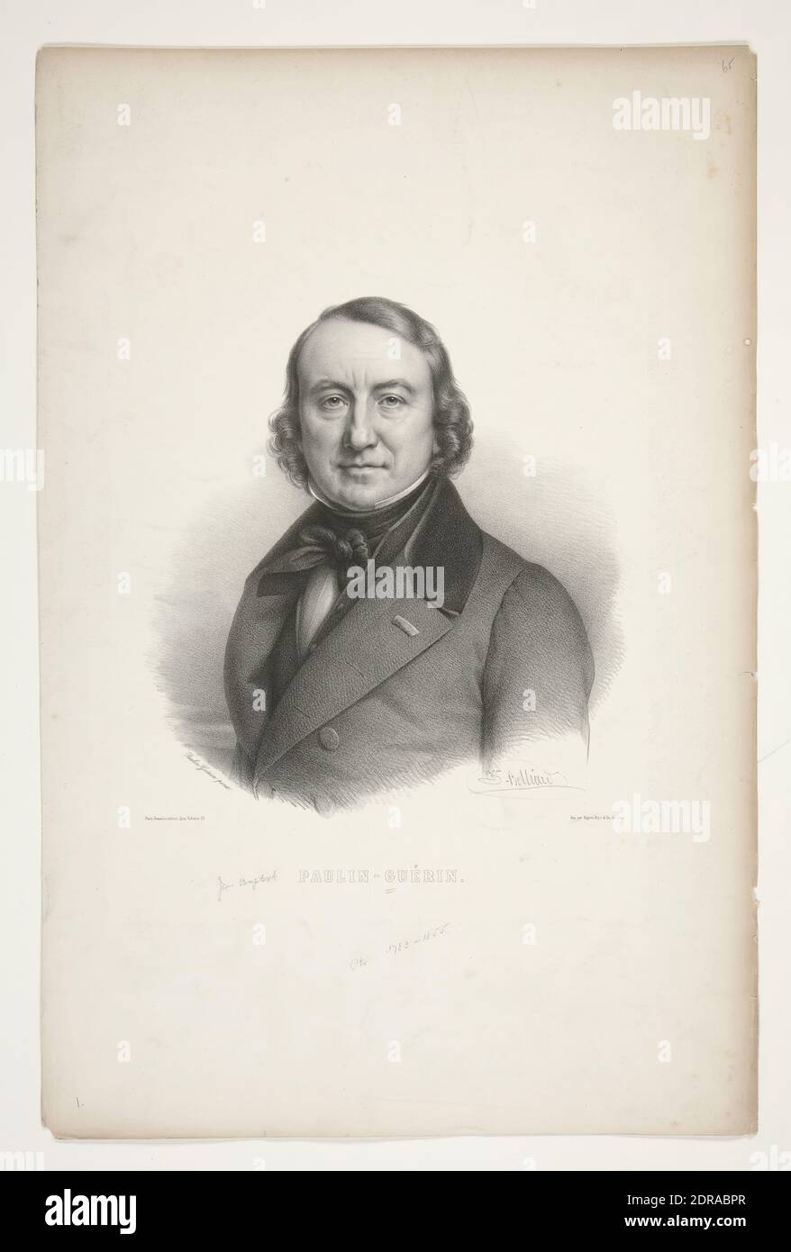 Künstler: Zéphirin Félix Jean Marius Belliard, französisch, 1798–1843, nach: Paulin Guerin, französisch, 1783–1855, Porträt von J.B. Paulin-Guerin, Lithographie, Blatt: 50.4 × 33.1 cm (19 13/16 × 13 1/16in.), französisch, 19. Jahrhundert, Arbeiten auf Papier - Drucke Stockfoto