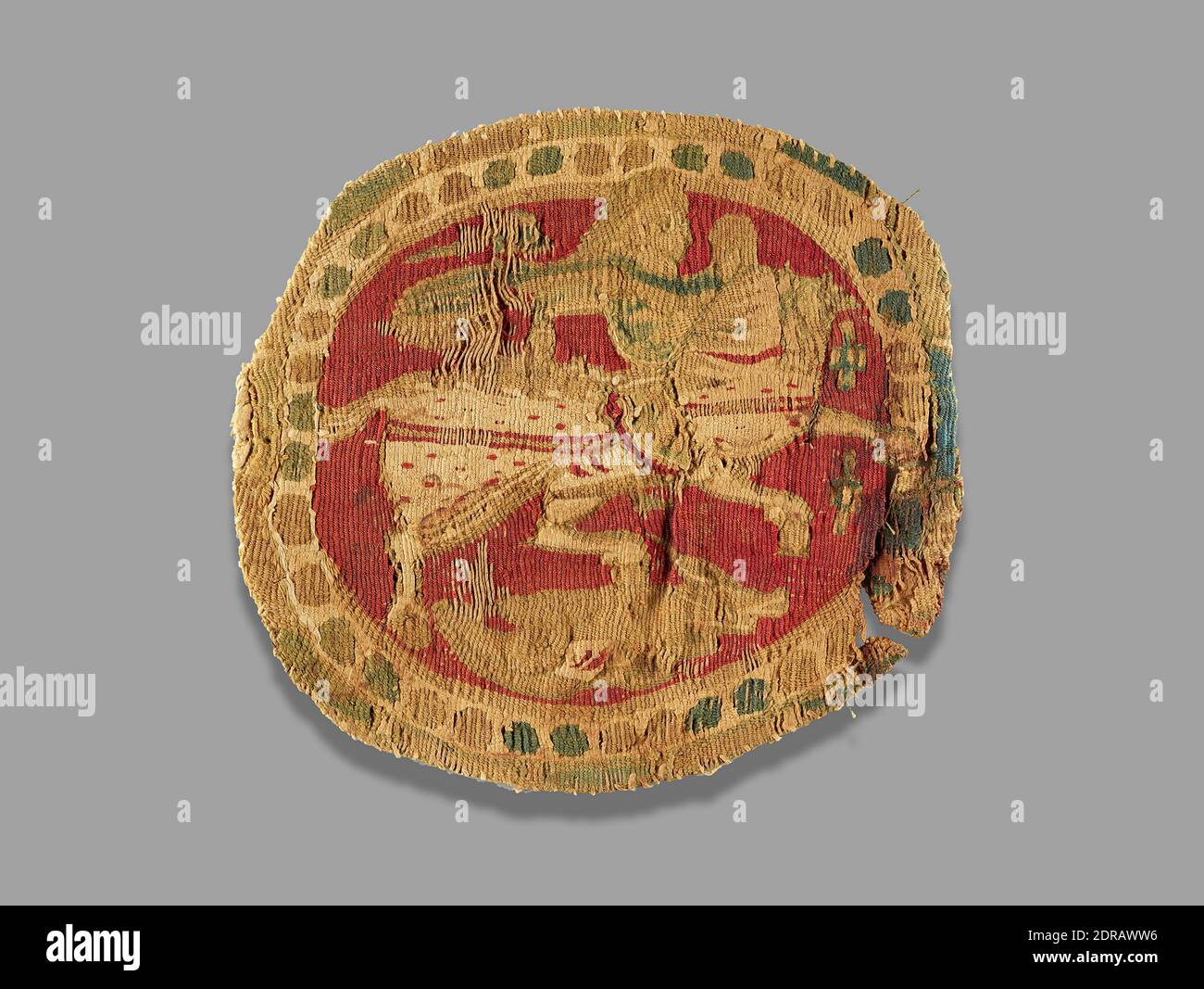 Textil, ca. 5. Jahrhundert A.D., 6 1/4 Zoll (15.9 cm), ägyptisch, koptisch, koptisch, Textilien Stockfoto