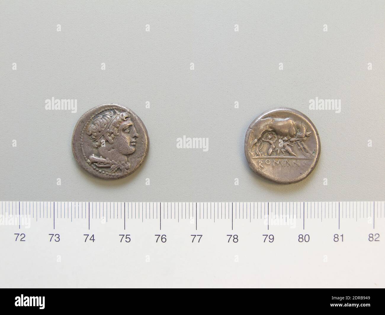 Münzstätte: Rom, Didrachme aus Rom, 269 v. Chr., Silber, 6.62 g, 4:00, 22.0 mm, Made in Rome, Italy, Roman, Republic, Numismatics Stockfoto