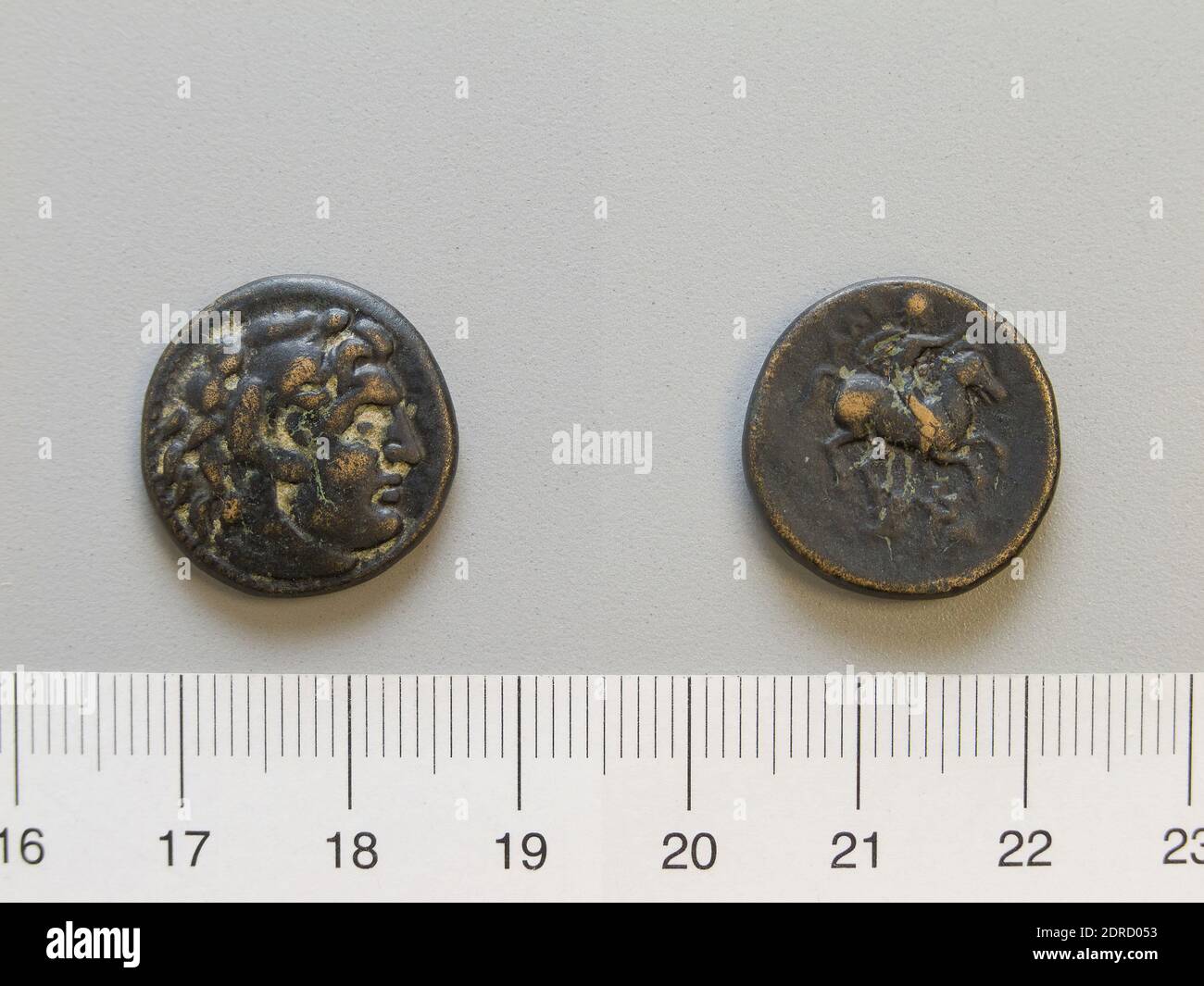 Herrscher: Alexander VMint: Mazedonien, Münze von Alexander V. aus Mazedonien, 295 v. Chr., Kupfer, 5.60 g, 12:00, 19.5 mm, Made in Macedonia, Griechisch, 3. Jahrhundert v. Chr., Numismatik Stockfoto