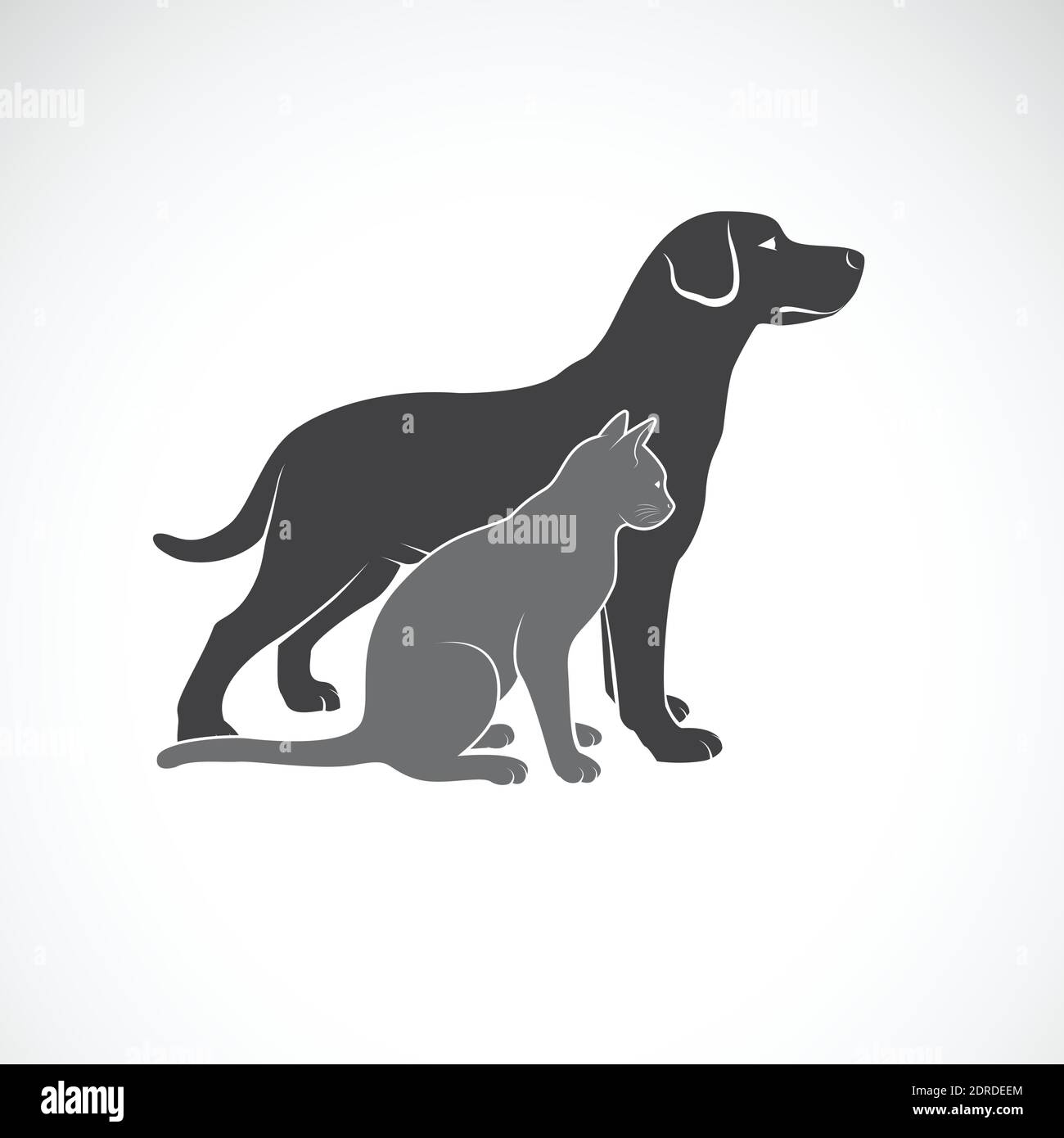 Vektor von einem Hund und Katze Design auf weißem Hintergrund. Tier. PET-Logo oder -Symbol. Leicht editierbare Vektorgrafik mit Ebenen. Stock Vektor