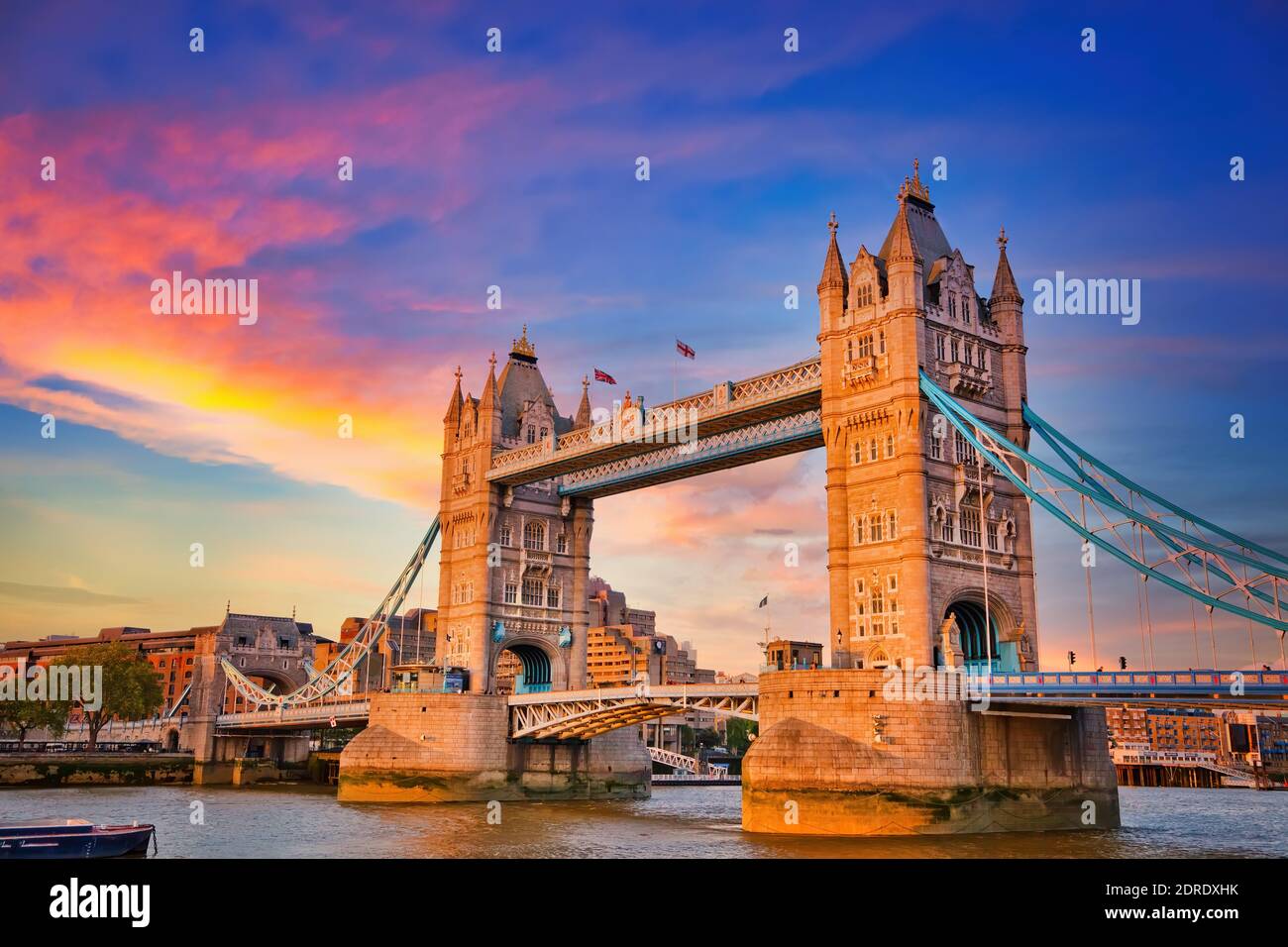 Tower bridge bei Sonnenuntergang, London Stockfoto