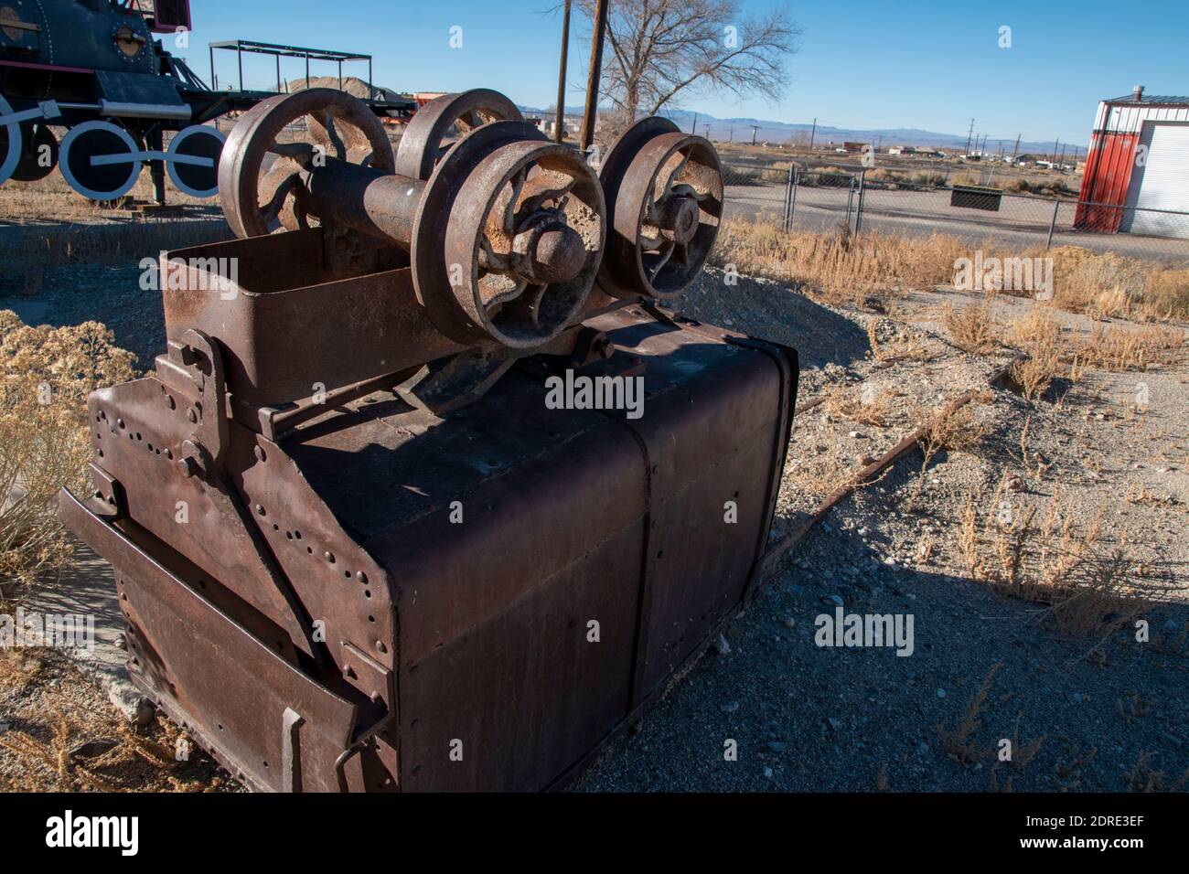 Tonopah ist eine alte Bergbaustadt in Nye County, NV, USA. Es liegt in der Wüste und ist bekannt, dass es heimgesucht wird. Stockfoto