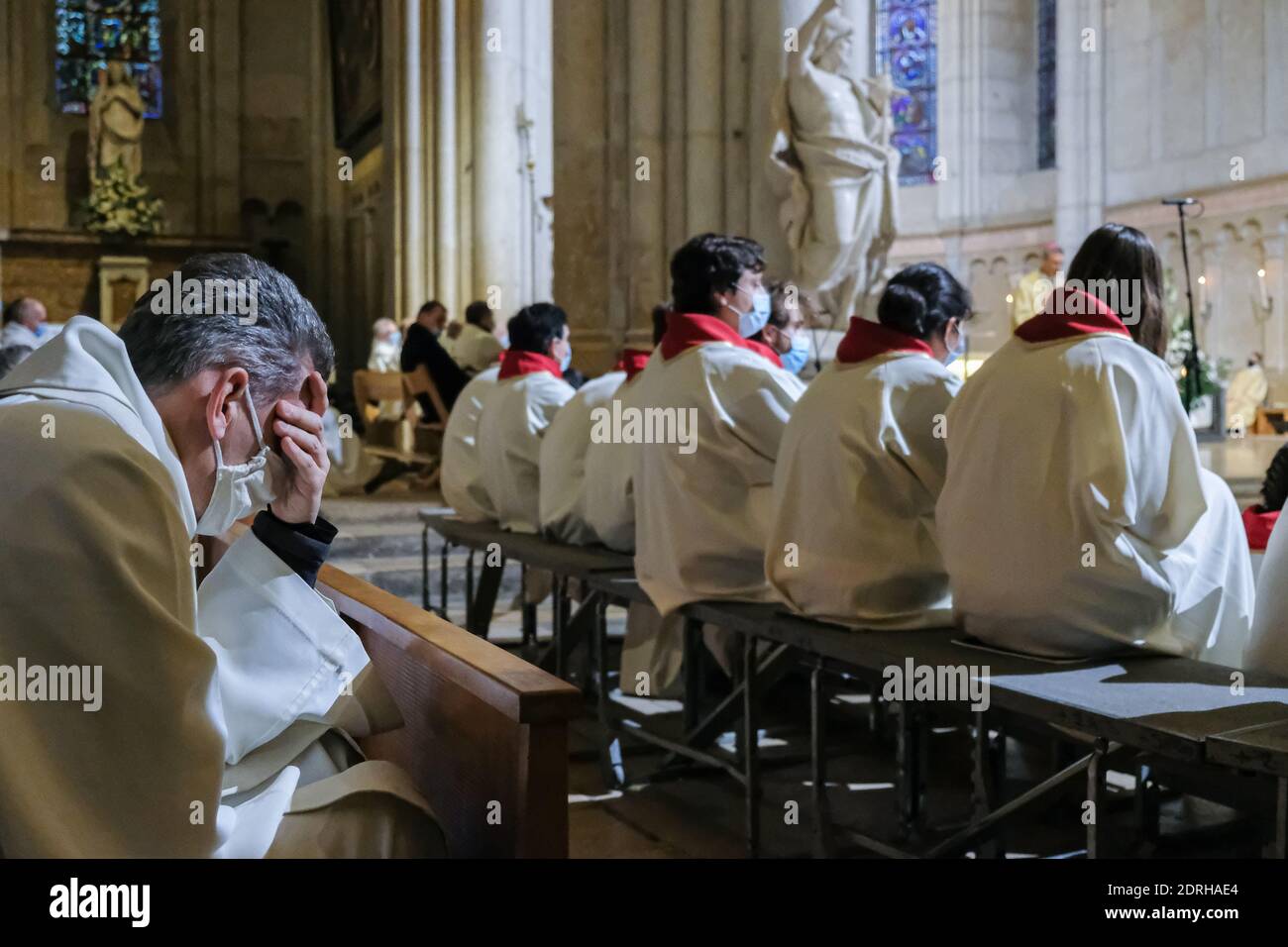 Lyon (Frankreich), 20. Dezember 2020. Erzbischof Olivier de Germay wurde diesen Sonntag offiziell zum Erzbischof der Diözese Lyon ernannt. Er ersetzt Archb Stockfoto