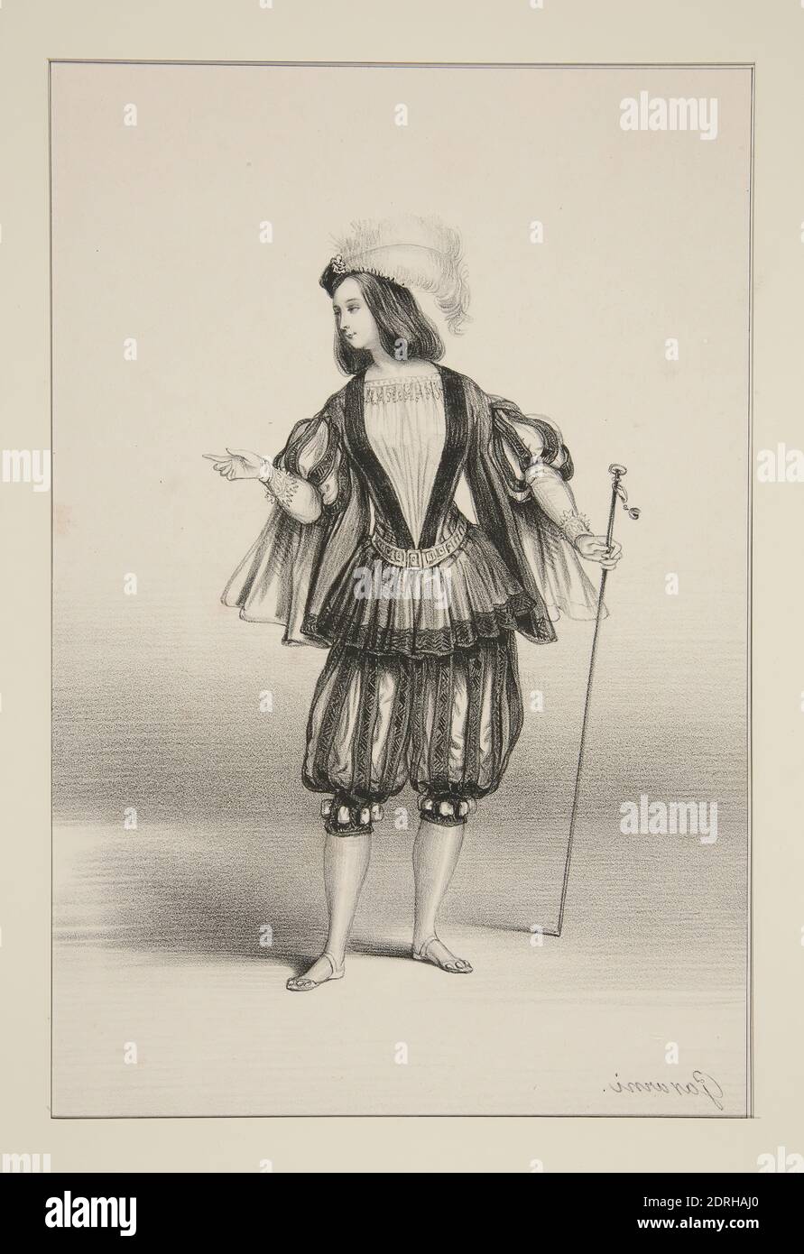 Künstler: Paul Gavarni, französisch, 1804–1866, DAMOISEL, Lithographie, französisch, 19. Jahrhundert, Arbeiten auf Papier - Drucke Stockfoto