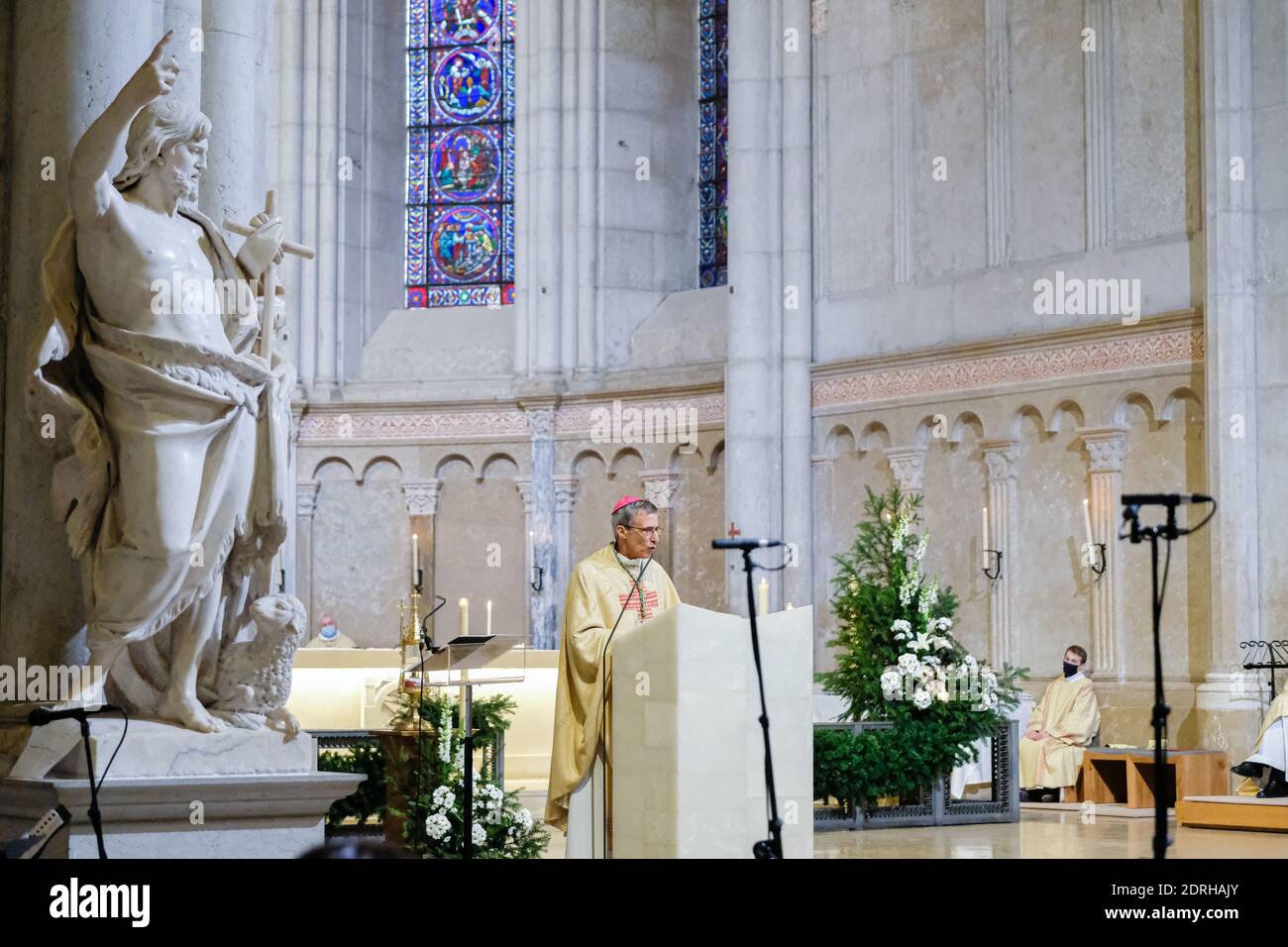 Lyon (Frankreich), 20. Dezember 2020. Erzbischof Olivier de Germay wurde diesen Sonntag offiziell zum Erzbischof der Diözese Lyon ernannt. Er ersetzt Archb Stockfoto