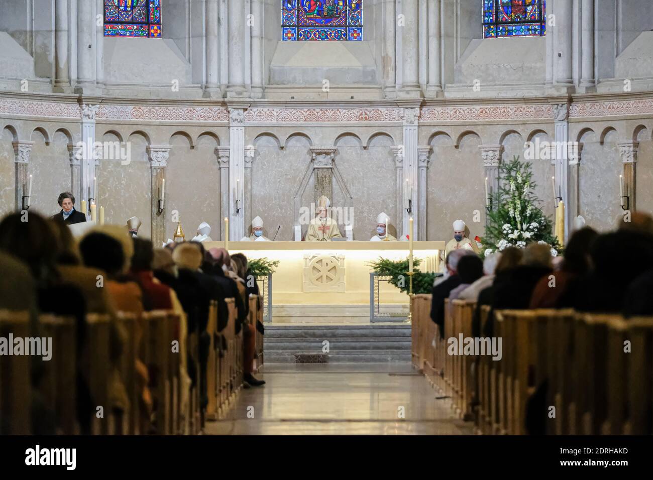 Lyon (Frankreich), 20. Dezember 2020. Erzbischof Olivier de Germay wurde diesen Sonntag offiziell zum Erzbischof der Diözese Lyon ernannt. Er ersetzt Archb Stockfoto
