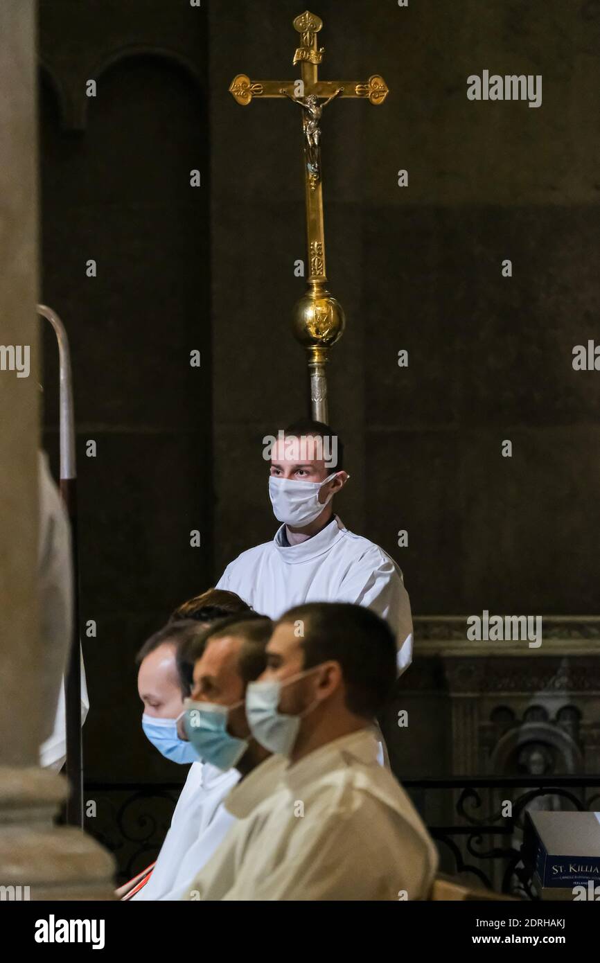 Lyon (Frankreich), 20. Dezember 2020. Erzbischof Olivier de Germay wurde diesen Sonntag offiziell zum Erzbischof der Diözese Lyon ernannt. Er ersetzt Archb Stockfoto