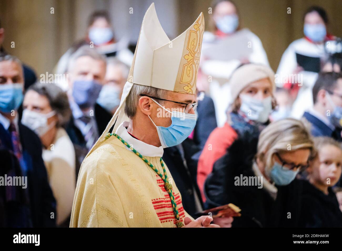 Lyon (Frankreich), 20. Dezember 2020. Erzbischof Olivier de Germay wurde diesen Sonntag offiziell zum Erzbischof der Diözese Lyon ernannt. Er ersetzt Archb Stockfoto