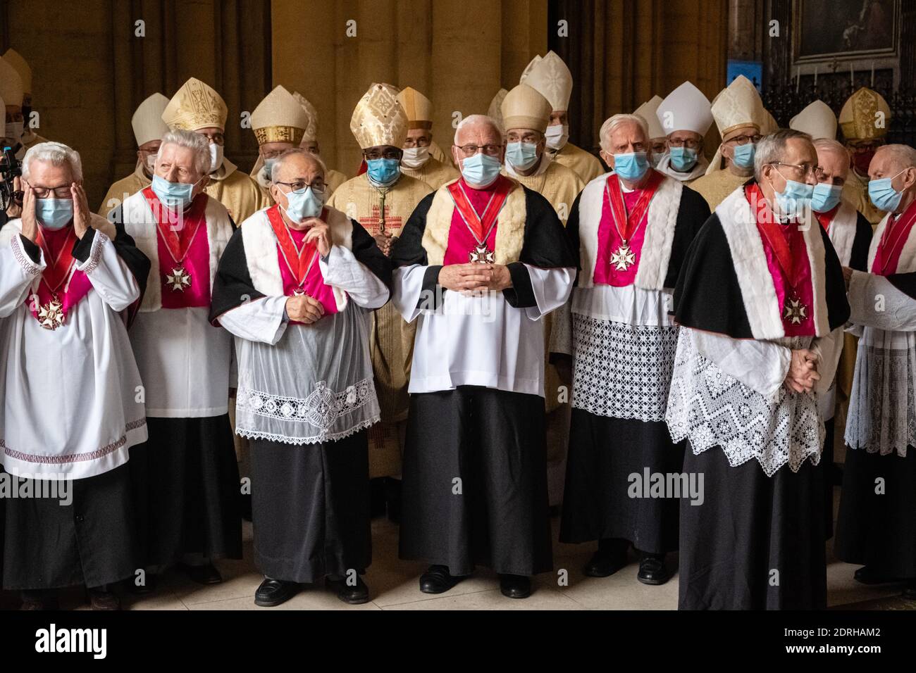 Lyon (Frankreich), 20. Dezember 2020. Erzbischof Olivier de Germay wurde diesen Sonntag offiziell zum Erzbischof der Diözese Lyon ernannt. Er ersetzt Archb Stockfoto