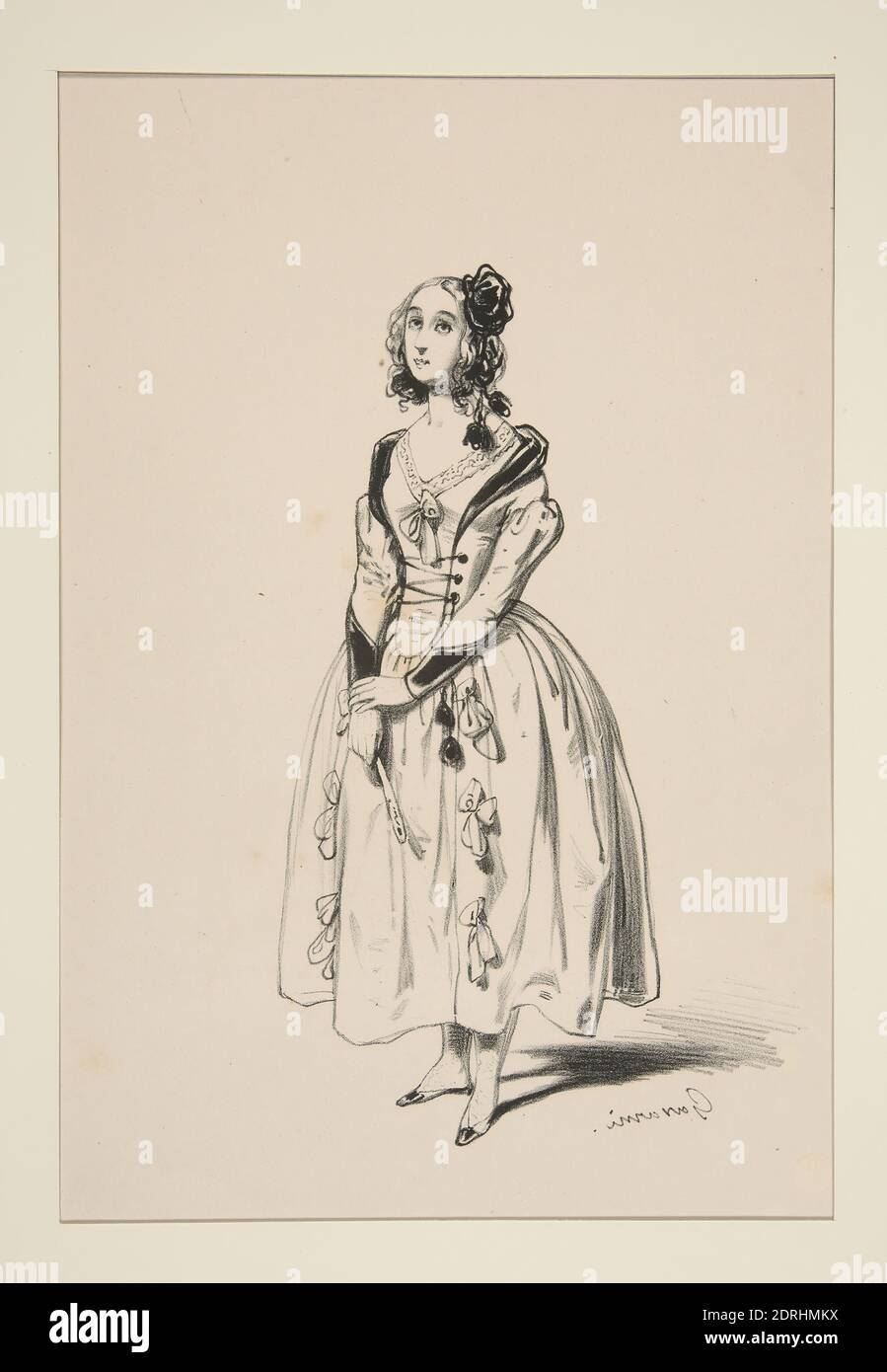 Künstler: Paul Gavarni, französisch, 1804–1866, DONA. Toque de velours, Lithograph, französisch, 19. Jahrhundert, Arbeiten auf Papier - Drucke Stockfoto