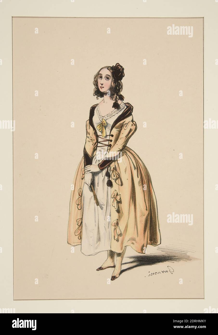 Künstler: Paul Gavarni, französisch, 1804–1866, DONA. Toque de velours, Lithograph, französisch, 19. Jahrhundert, Arbeiten auf Papier - Drucke Stockfoto