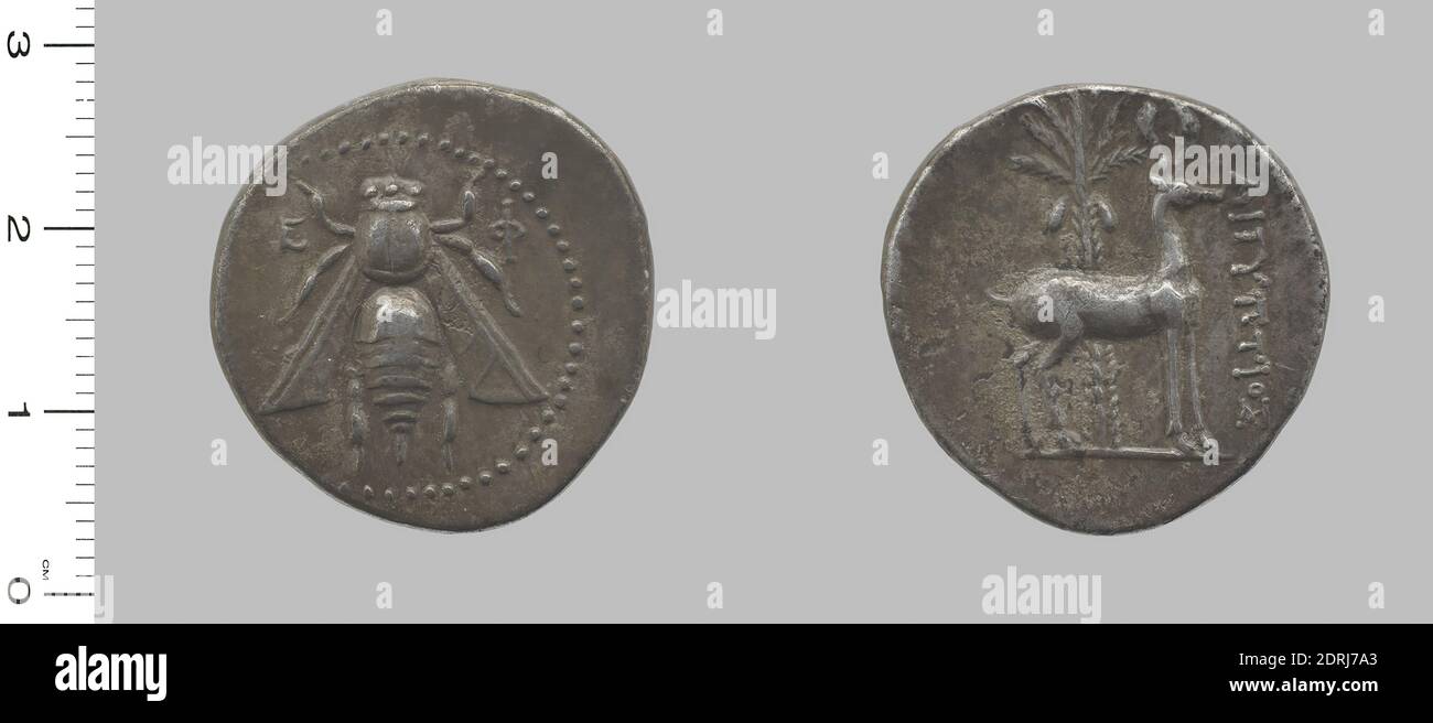 Münzstätte: Ephesus, 1 Drachme aus Ephesus, 202–133 v. Chr., Silber, 3.985 g, 12:00, 18.7 mm, hergestellt in Ephesus, Ionien, Griechisch, 3.–2. Jahrhundert v. Chr., Numismatik Stockfoto