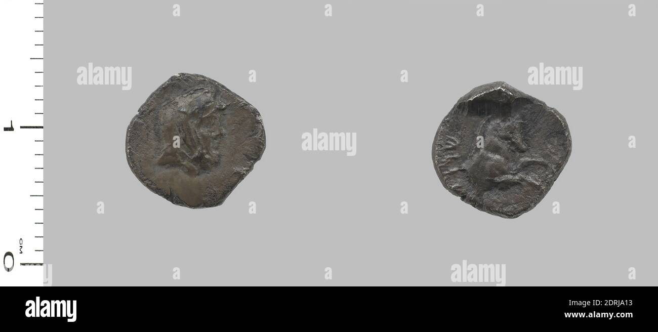 Obol from Uncertain, Samaria, 375–333 v. Chr., Silber, 0.84 g, 6:00, 10 mm, Made in Uncertain, Samaria, Griechisch, 4. Jahrhundert v. Chr., Numismatik Stockfoto