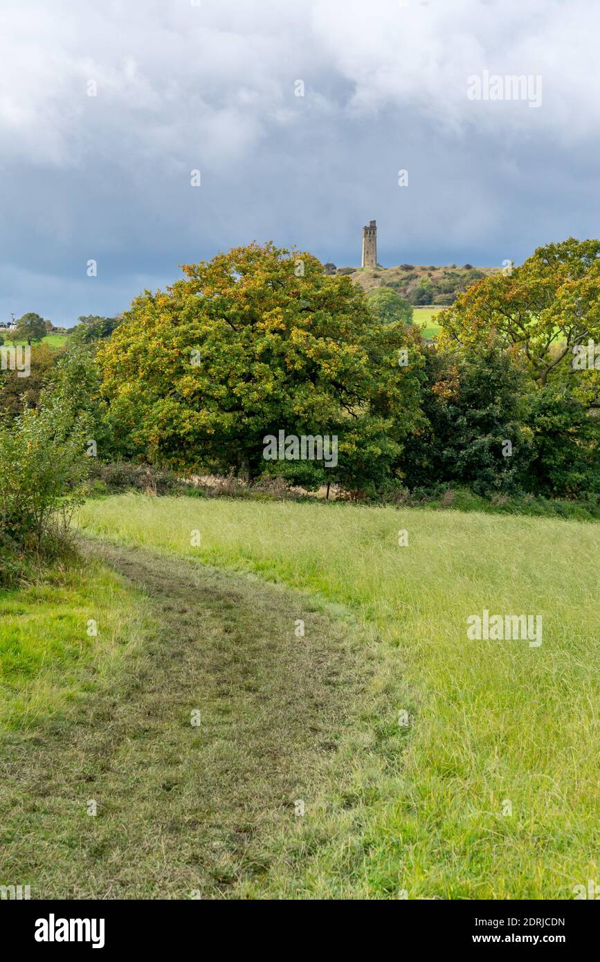Castle Hill und Molly Carr Woods, Almondbury, Huddersfield, West Yorkshire, England, Großbritannien Stockfoto