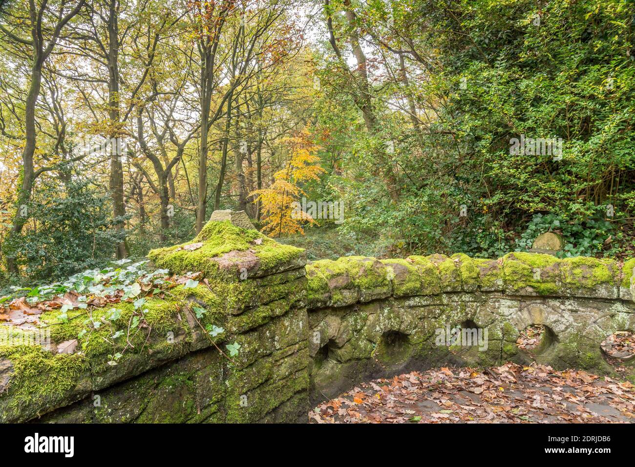 Der untere Eingang zum Beaumont Park, Park Road, Huddersfield, West Yorkshire, England, Großbritannien Stockfoto