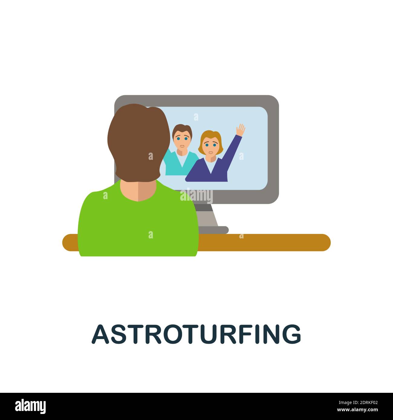 Astroturfing flaches Symbol. Farbe einfaches Element aus der Activism Kollektion. Creative Astroturfing Symbol für Web-Design, Vorlagen, Infografiken und vieles mehr Stock Vektor