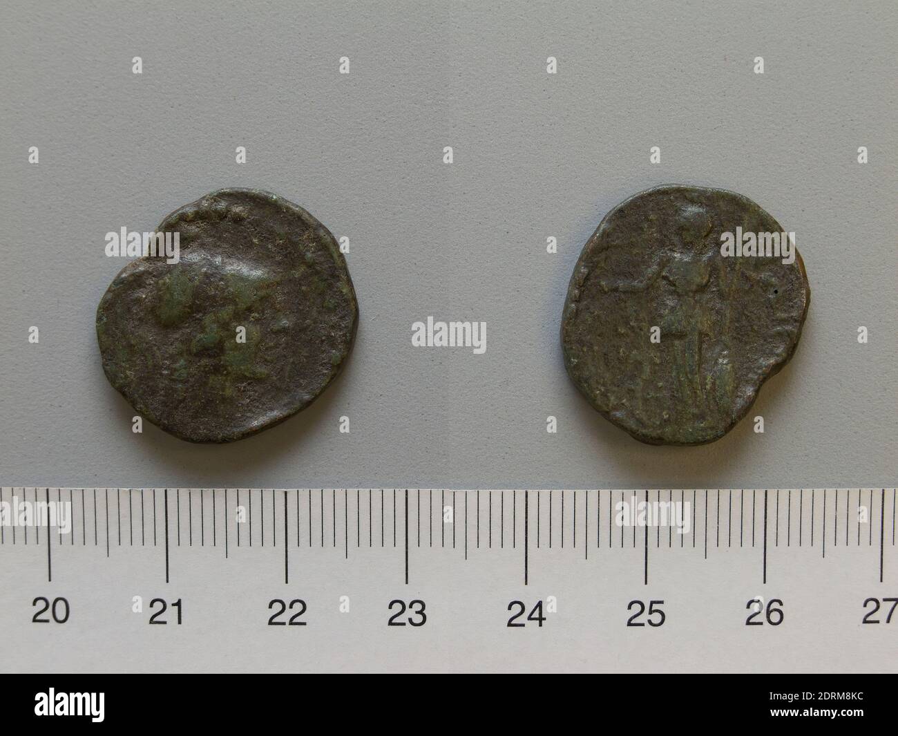 Münzstätte: Clarentza, Münze von Clarentza, 264–67, Kupfer, 6.10 g, 10:00, 22.0 mm, hergestellt in Clarentza, Peloponnes, Roman, 3. Jahrhundert, Numismatik Stockfoto