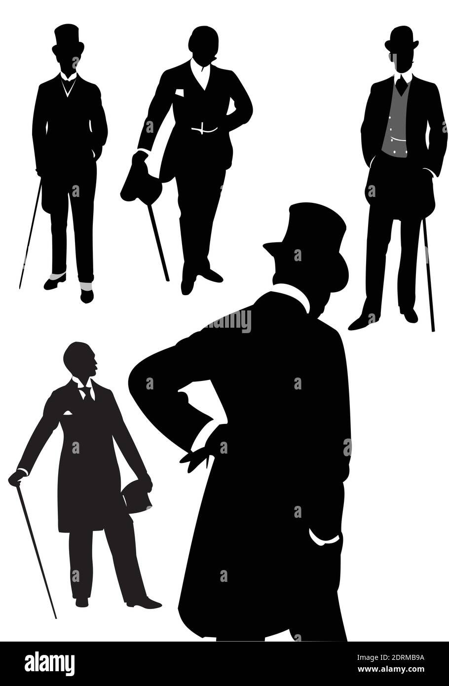 London Gentleman im Hut Vektor-Illustration Stock Vektor