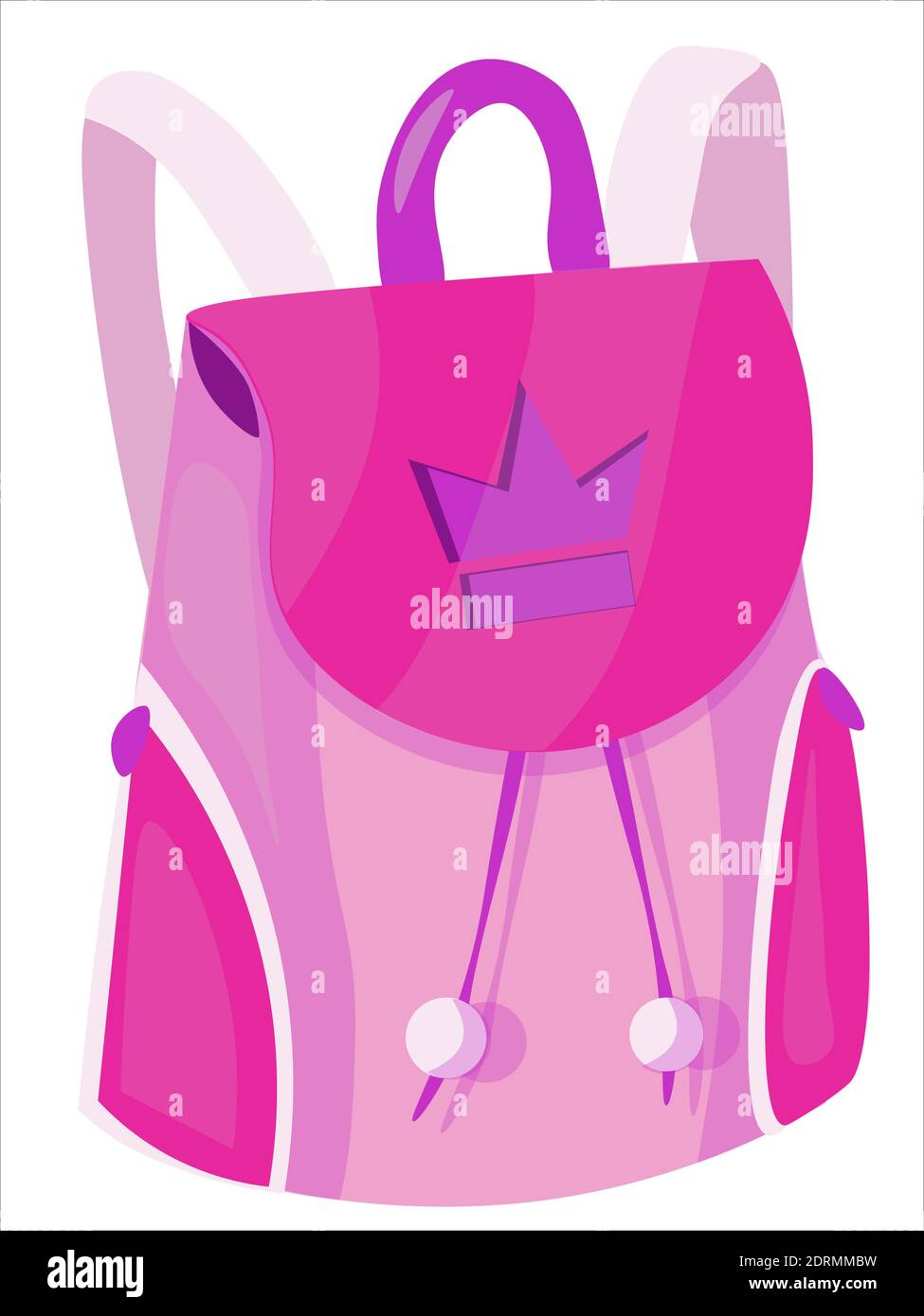 Vector rosa Mädchen Rucksack mit Trägern Stock Vektor
