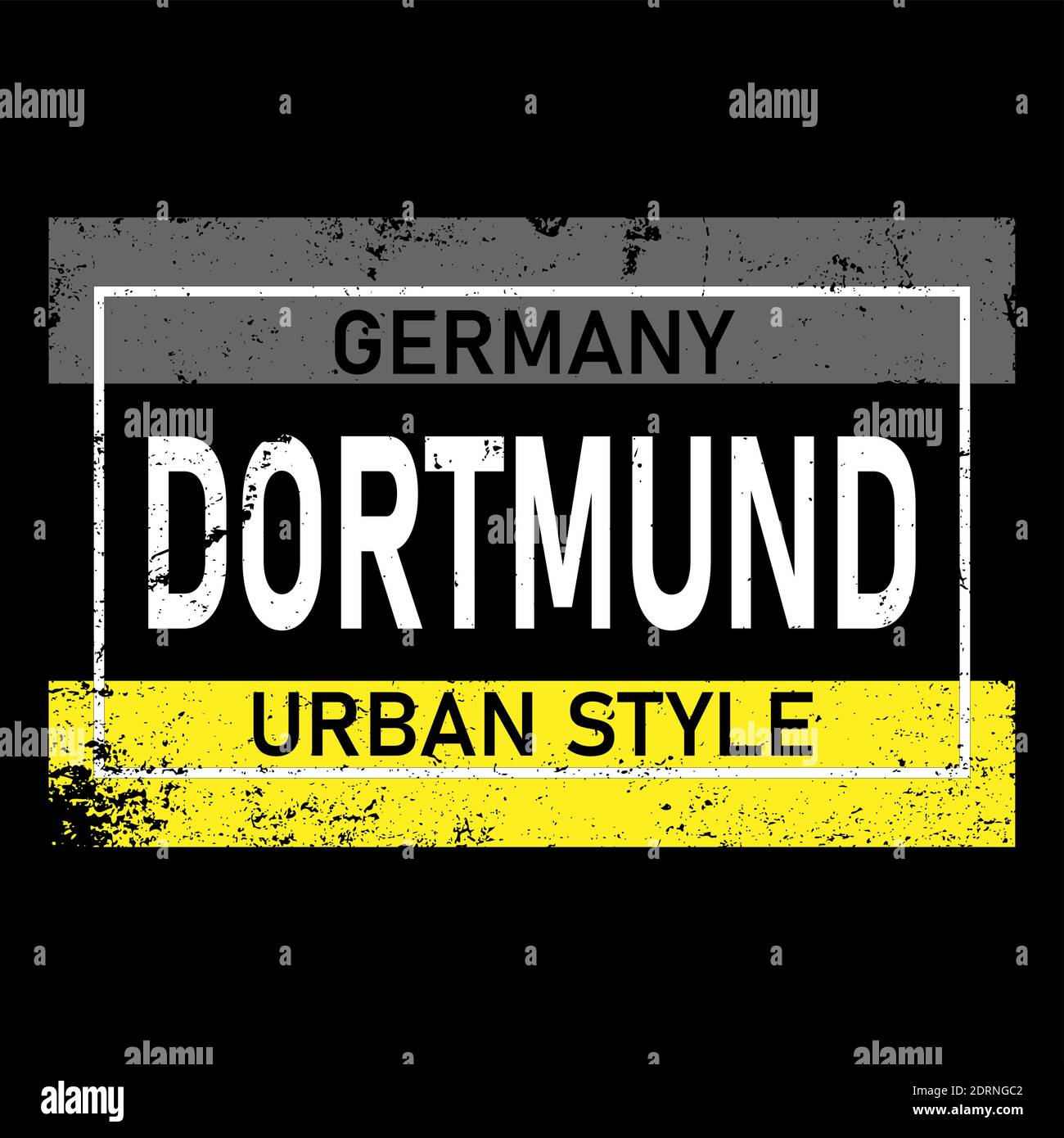 Dortmund Deutsche Stadt Logo Vektor. Moderne Typografie. Schriftzug für Kleidung, Aufkleber, Souvenir, Werbung, Identität. Touristische Kunst in hoher Qualität Stock Vektor