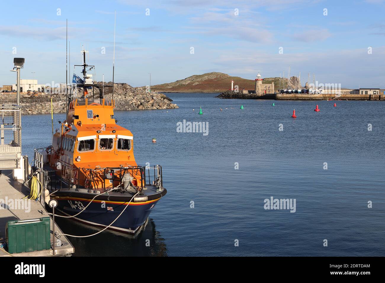 Rettungsboot in Howth Hafen, Dublin, Irland Stockfoto