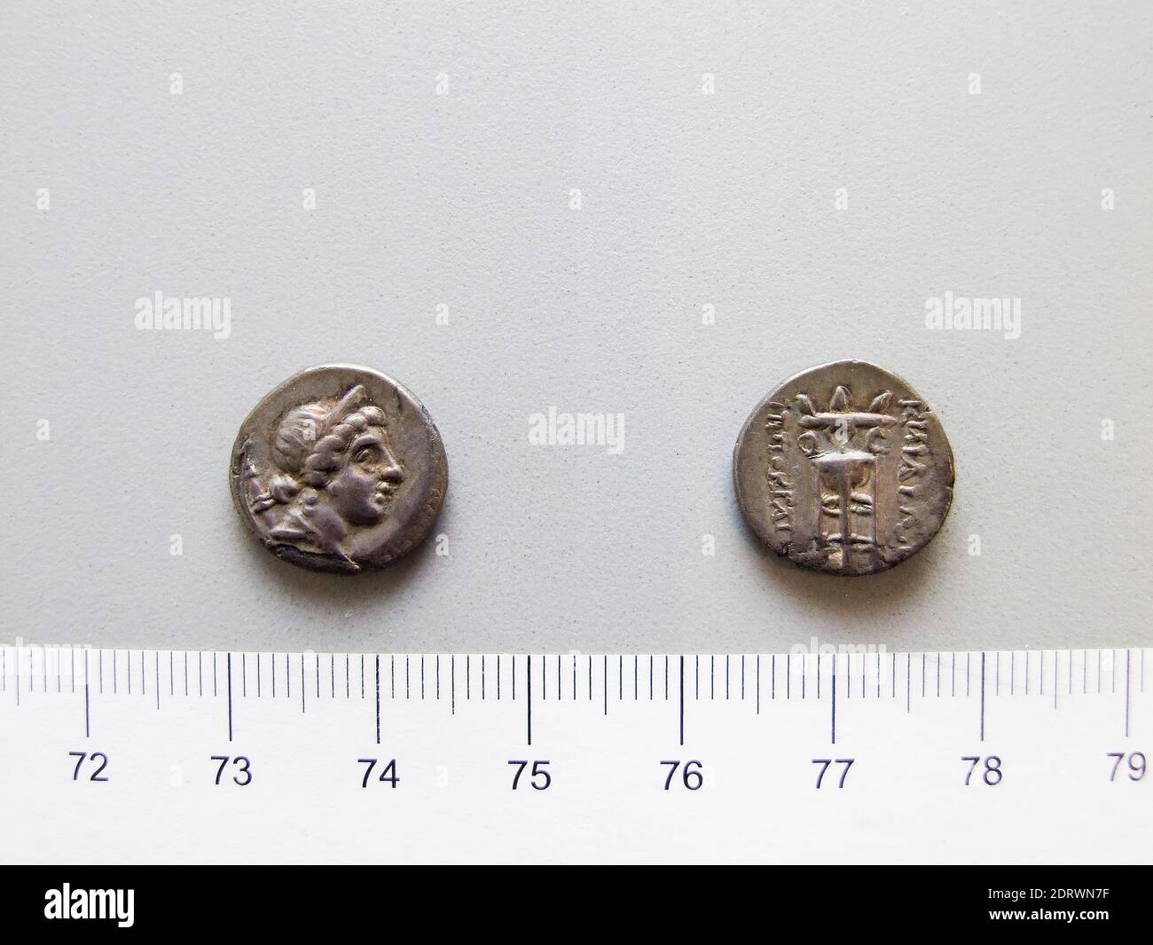 Mint: Knidos, 1 Drachme von Knidos, ca. 300–190 v. Chr., Silber, 2.58 g, 12:00, 13.4 mm, hergestellt in Knidos, Griechisch, 3.–2. Jahrhundert v. Chr., Numismatik Stockfoto