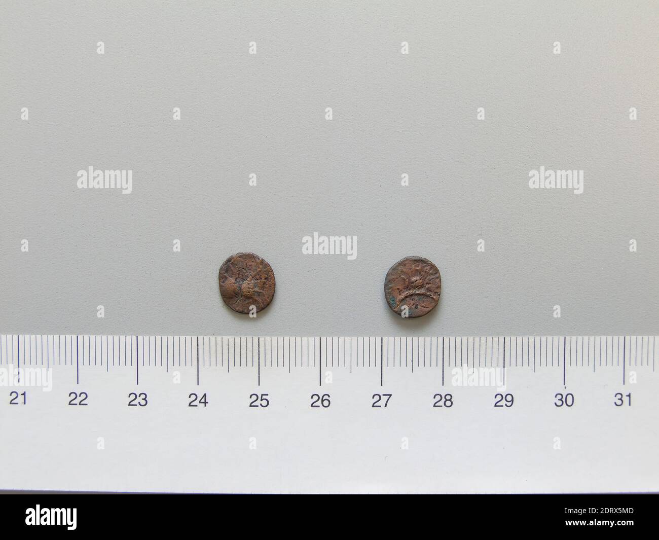 Münzstätte: Carrhae, Münze von Carrhae, 101–99, Kupfer, 0.53 g, 12:00, 10.1 mm, hergestellt in Carrhae, Mesopotamien, Griechisch, 2. Jahrhundert, Numismatik Stockfoto