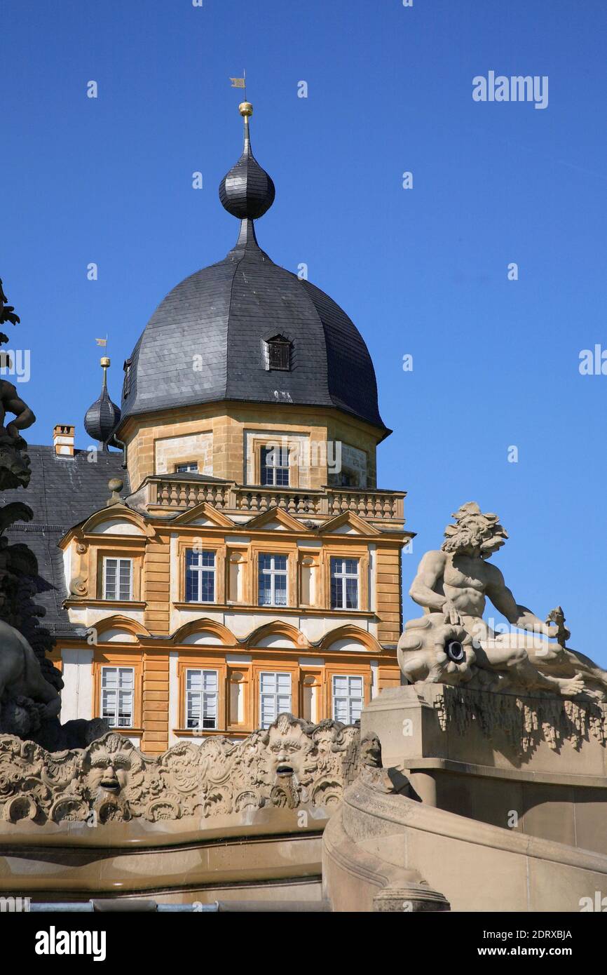 Seehof palais, ehemalige Residenz der Fürstbischöfe von Bamberg, Memmelsdorf, Oberfrankonien, Bayern, Deutschland / Schloß Seehof, Sommerresidenz Stockfoto