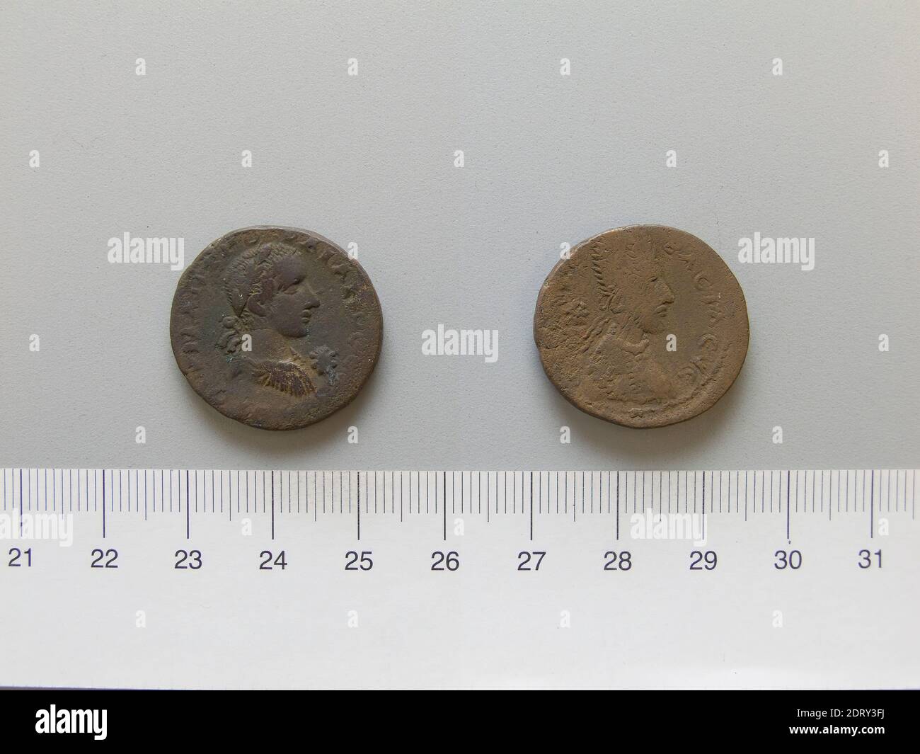 Herrscher: Gordian III., Kaiser von Rom, 225–244, regiert 238–44, Herrscher: Abgar X, König von Edessa, regiert 242–44 n. Chr., Münzstätte: Edessa, Mesopotamien, 1 ab Gordian III., Kaiser von Rom; Abgar X, König von Edessa, Mesopotamien, 240–42, Kupfer, 11.37 g, 5:00, 24.7 mm, Made in Edessa, Numismatik, römisch Stockfoto