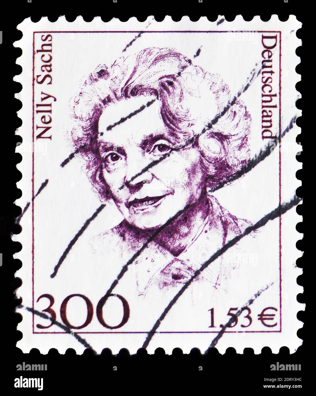 MOSKAU, RUSSLAND - 20. FEBRUAR 2019: Eine in Deutschland gedruckte Briefmarke zeigt Nelly Sachs (1891-1970), Schriftstellerin, Nobelpreis 1966, Frauen in Ge Stockfoto