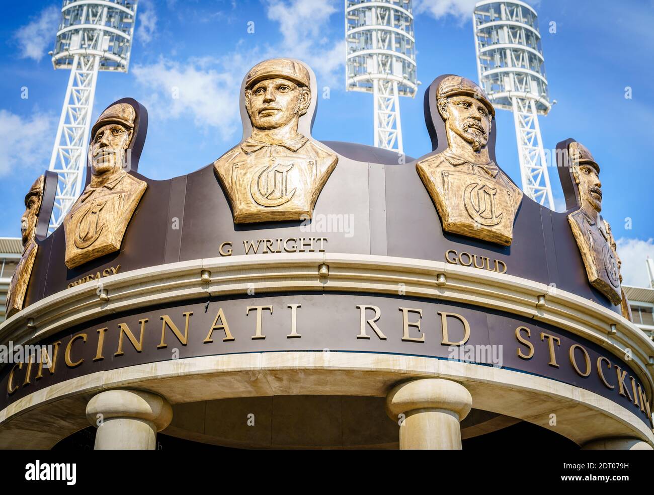 cincinnati, Ohio, 29. August 2020: Cincinnati Red Stockings Pavillon vor dem Great American Ball Park Stadion Stockfoto