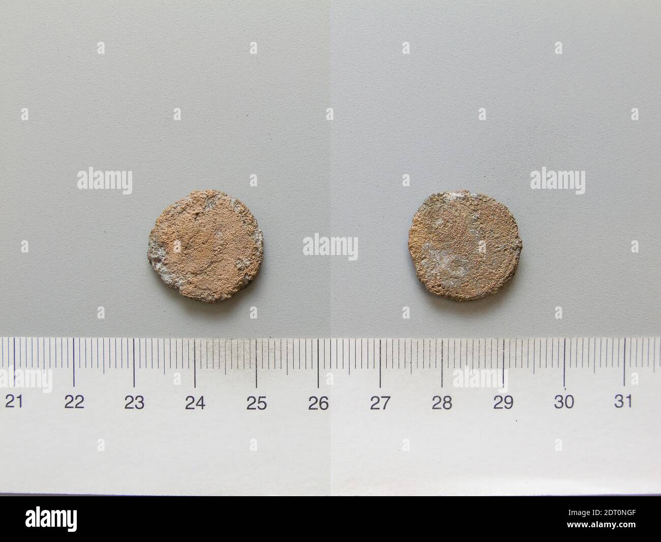 Herrscher: Gordian III, Kaiser von Rom, 225–244, regiert 238–44, Herrscher: Abgar X, König von Edessa, regiert 242–44 n. Chr., Münzstätte: Edessa, Mesopotamien, Münze von Gordian III, Kaiser von Rom; Abgar X, König von Edessa von Edessa, 238–44 n. Chr., Kupfer, 3.33 g, 4:00, 18.7 mm, ausgegraben in Dura-Europos, römische Numismatik, Edipotamia, 3. Jahrhundert Stockfoto