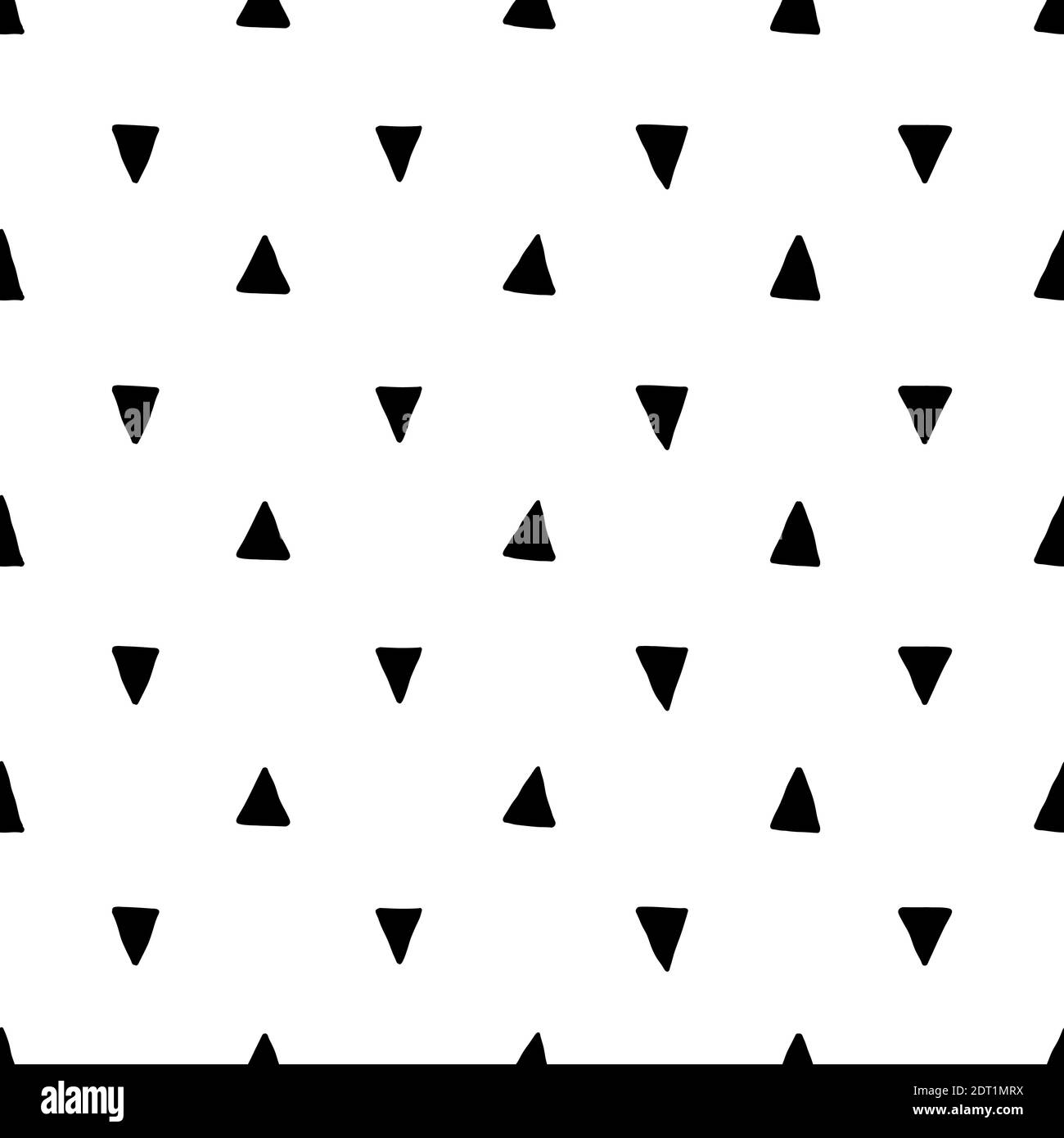 Skandinavisches Dreieck Nahtloses Muster. Vector schwarz-weiß geometrische scandi Druck. Kind trendy Hintergrund Stock Vektor