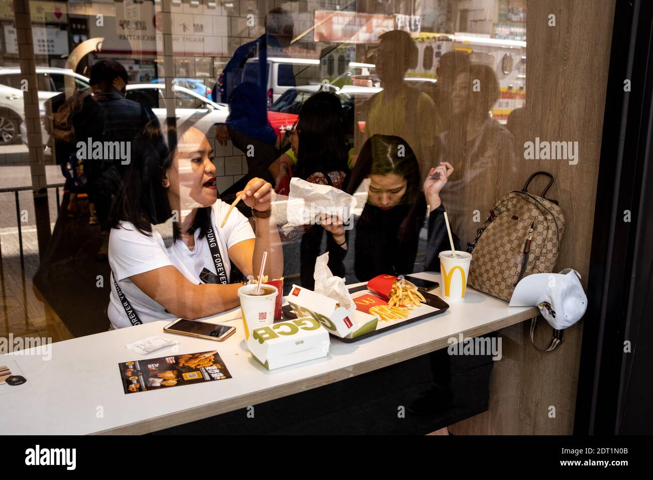Dokumentarische Fotografie im Alltag in Hongkong, das eine beispiellose politische Krise durchlebt. Photographie documentaire au quotidien Stockfoto