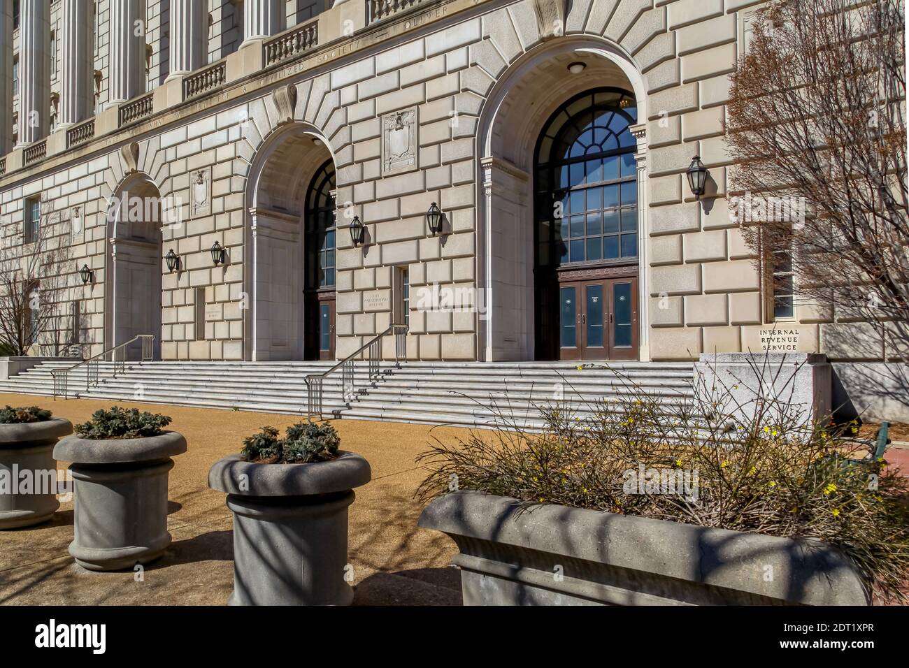 Gebäude des internen Steuerdienstes in Washington D.C., USA. Stockfoto