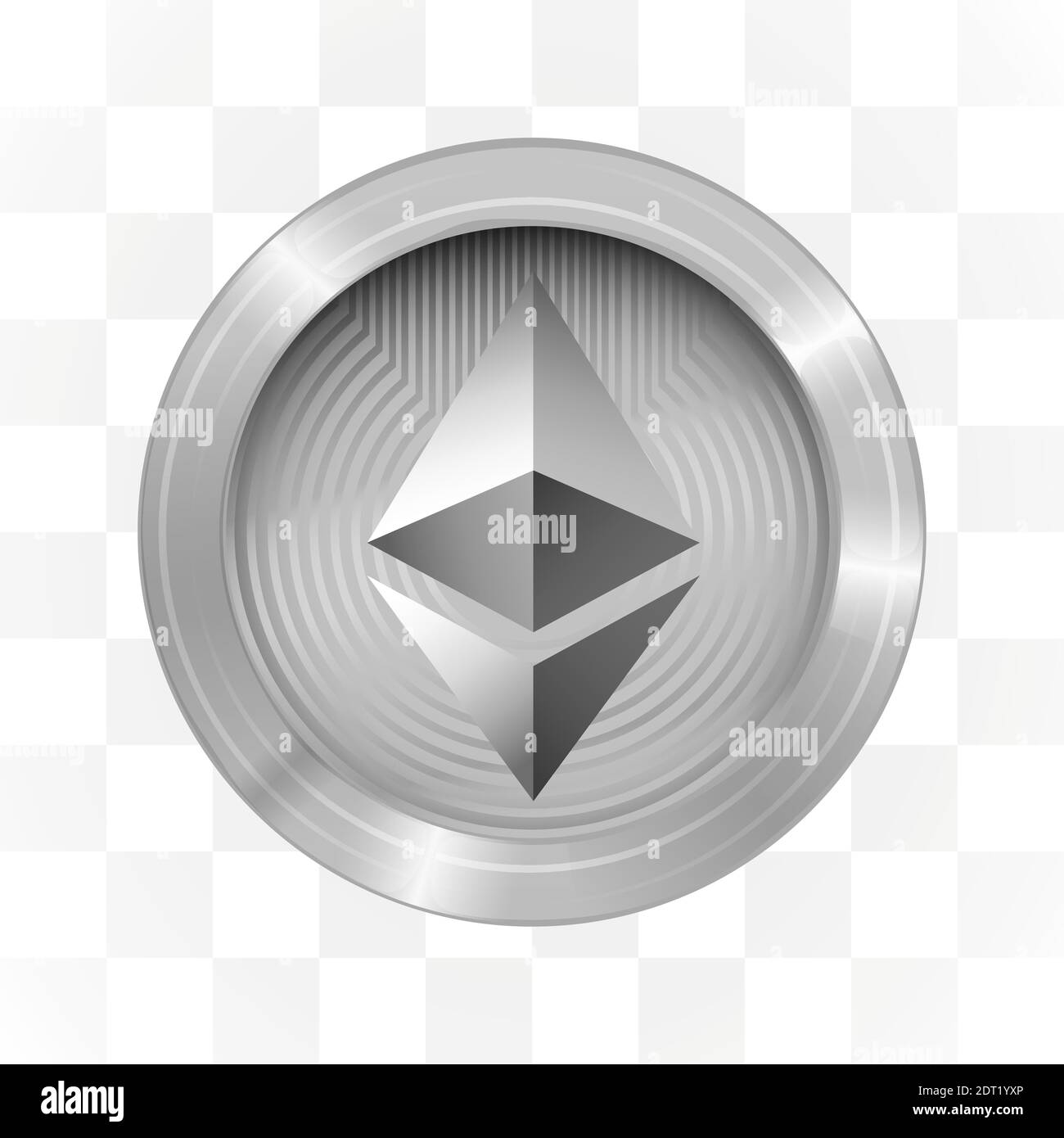 Etherium Kryptowährung Zeichen auf transparentem Hintergrund. Blockchain. Vektorgrafik Stock Vektor