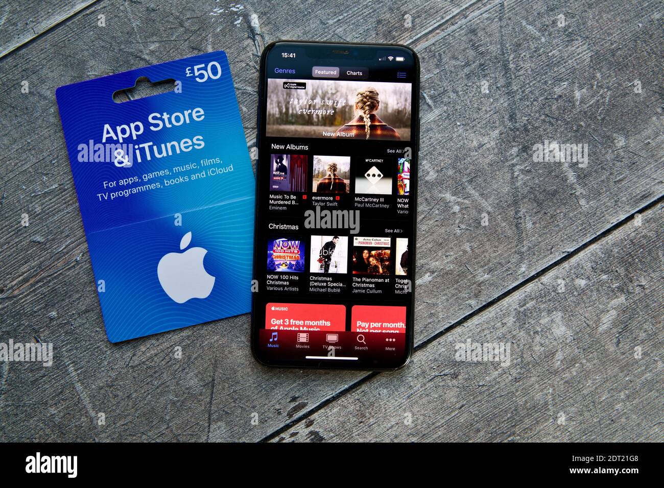 Apple iTunes Karte Stockfoto
