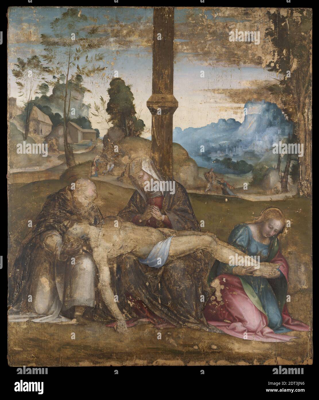 Künstler: Giovanni di Lorenzo Larciani (Meister der Kress-Landschaften), italienisch, 1484–1527, Pietà, ca. 1520, Öl auf Holz, 195 × 166 cm (76 3/4 × 65 3/8 in.), Made in Florence, Italien, Italienisch, Florenz, 16. Jahrhundert, Gemälde Stockfoto